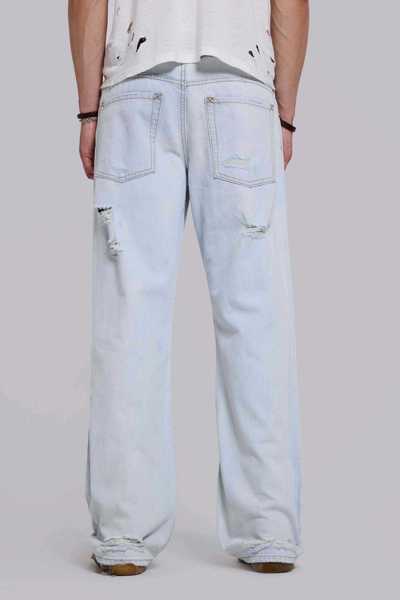 Bleach Straight Leg Distressed Jeans