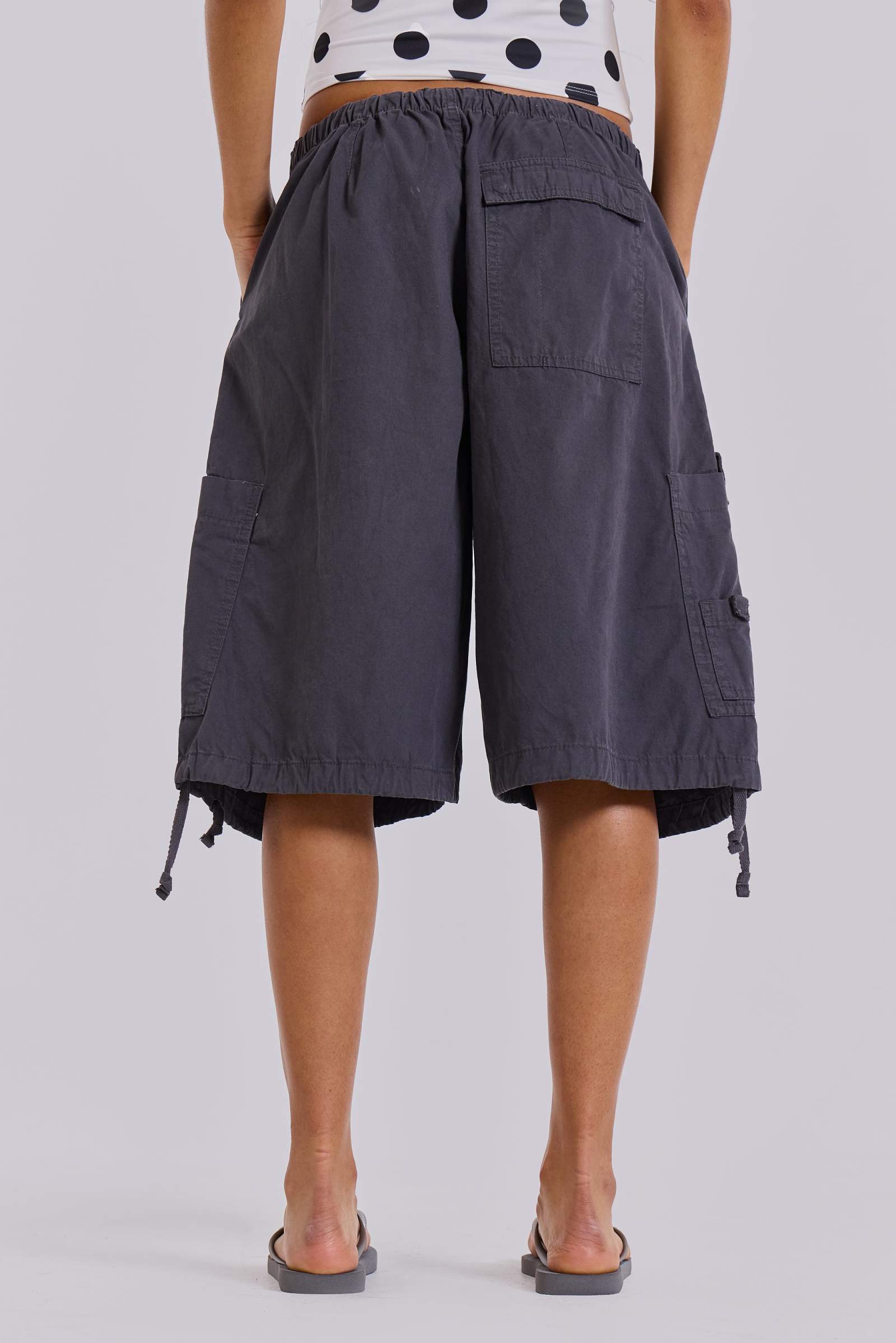 Shop Vintage Grey Parachute Cargo Shorts | Jaded London