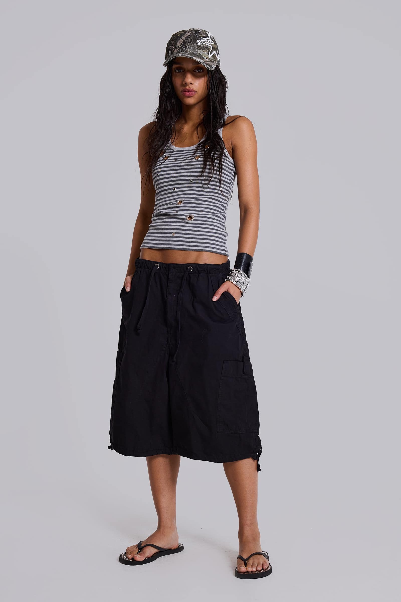 Black Parachute Cargo Shorts