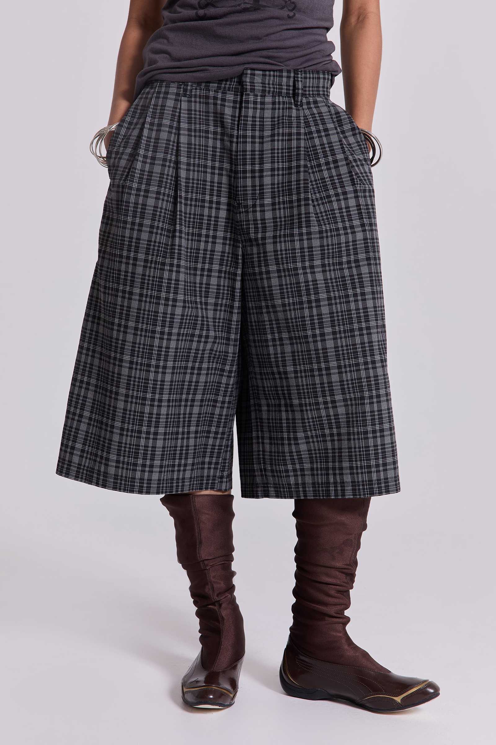 Black Check Jumbo Jorts