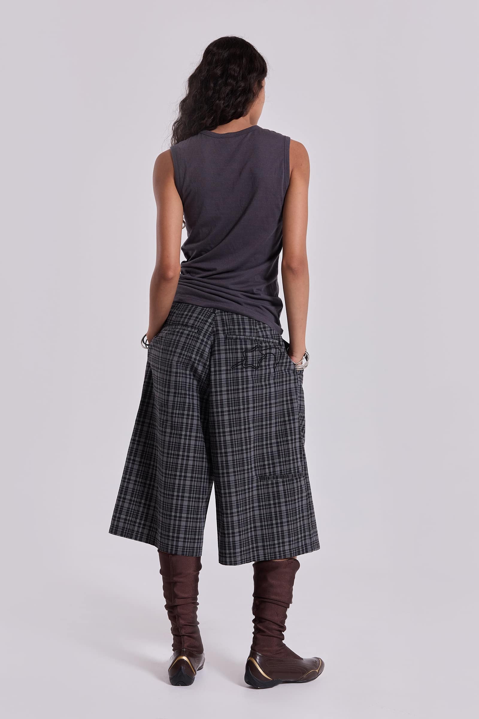 Black Check Jumbo Jorts