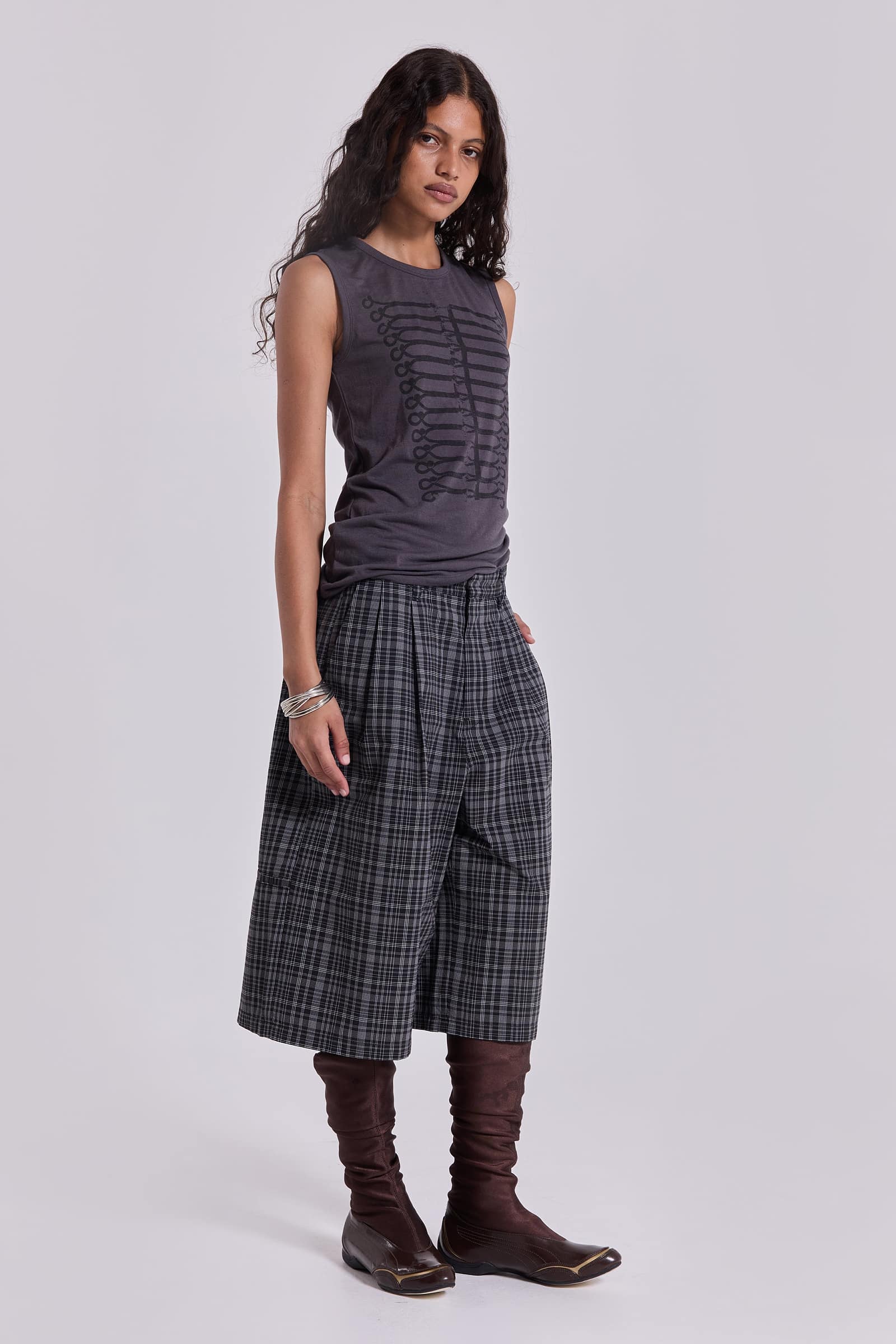 Black Check Jumbo Jorts