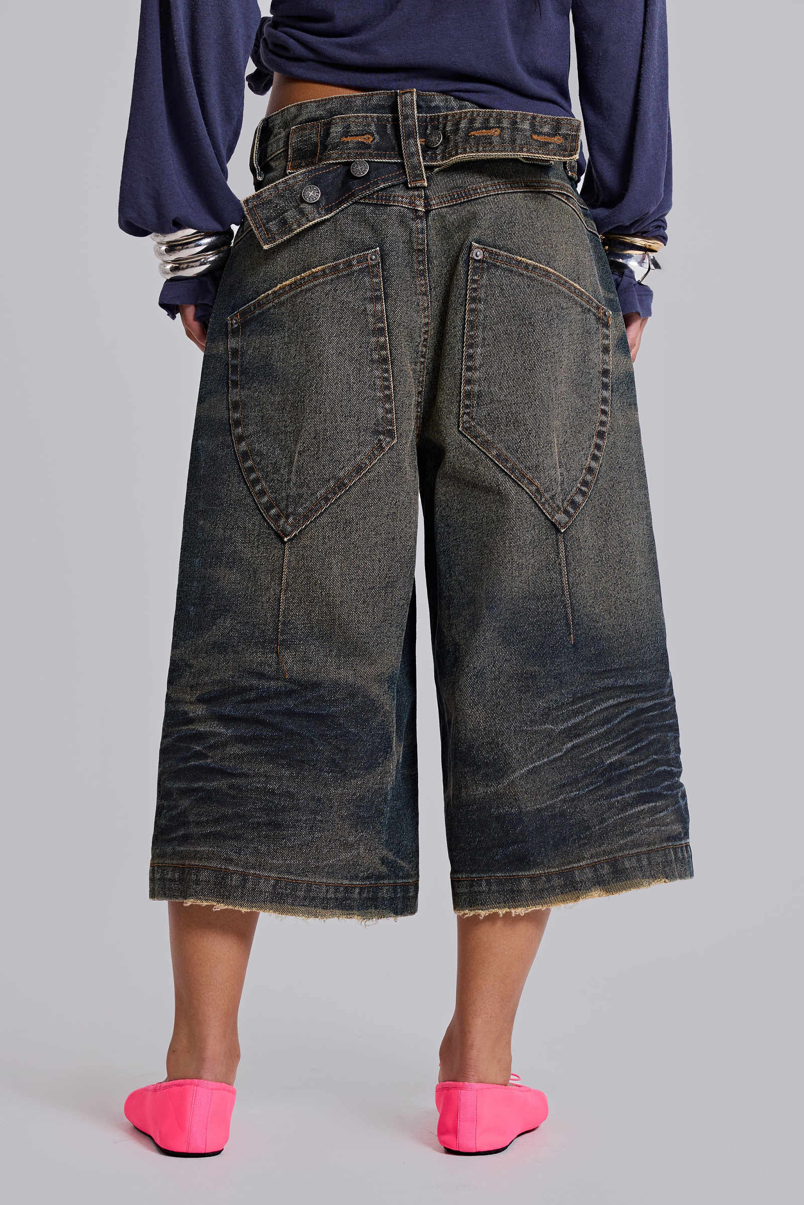 Blue Cinch Back Colossus Jorts