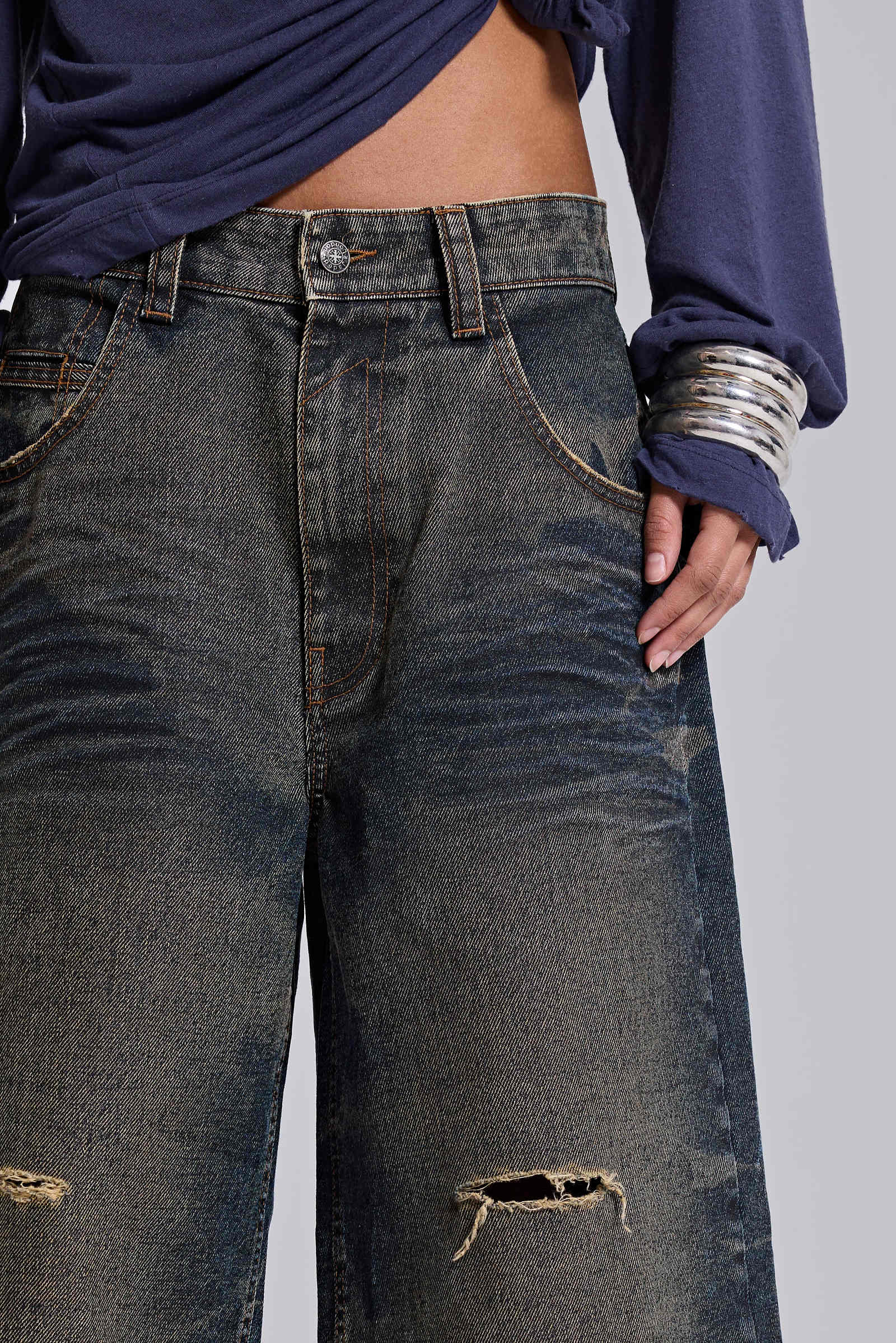 Blue Cinch Back Colossus Jorts