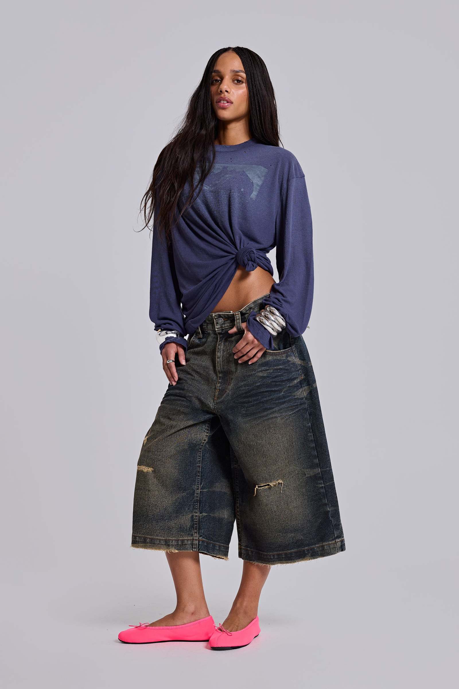 Blue Cinch Back Colossus Jorts