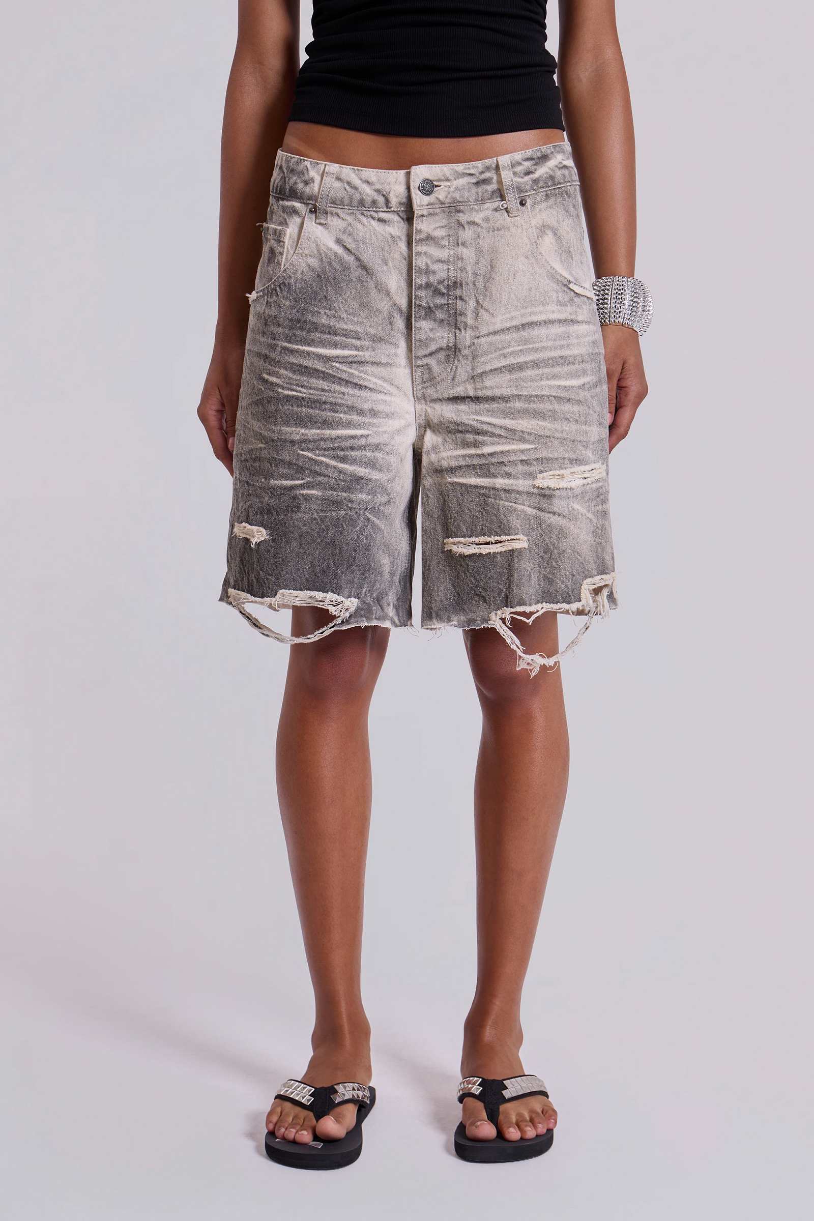 Dirty Studded Glasto Shorts