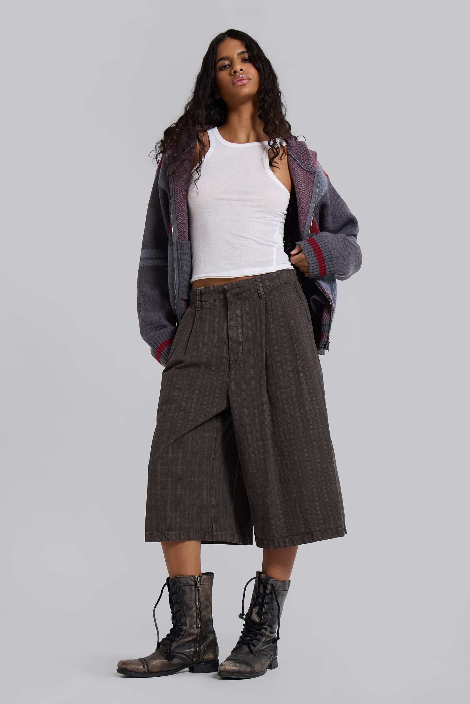 Brown Check Jumbo Jorts
