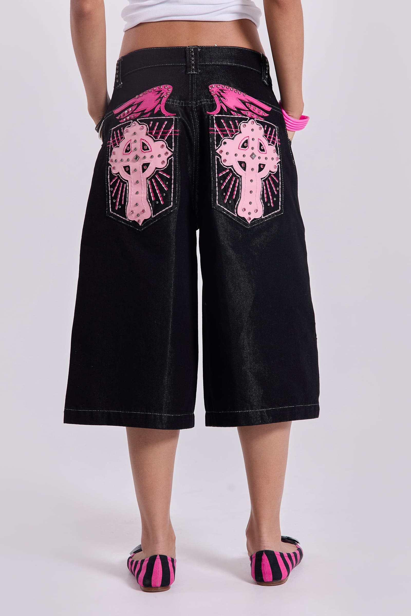 Pink Sapphire Cross Colossus Jorts