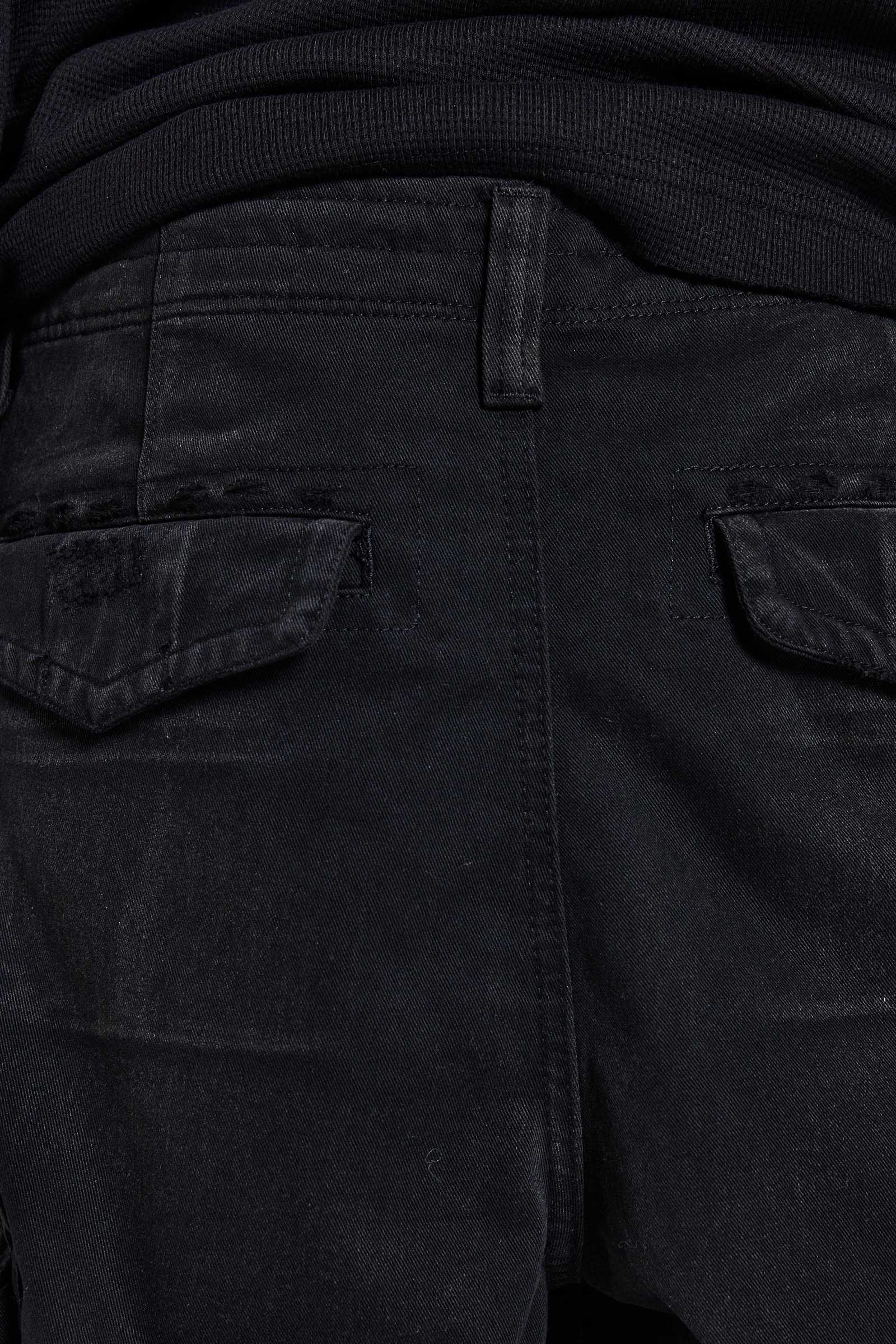 Black Distressed Beach Cargo Shorts