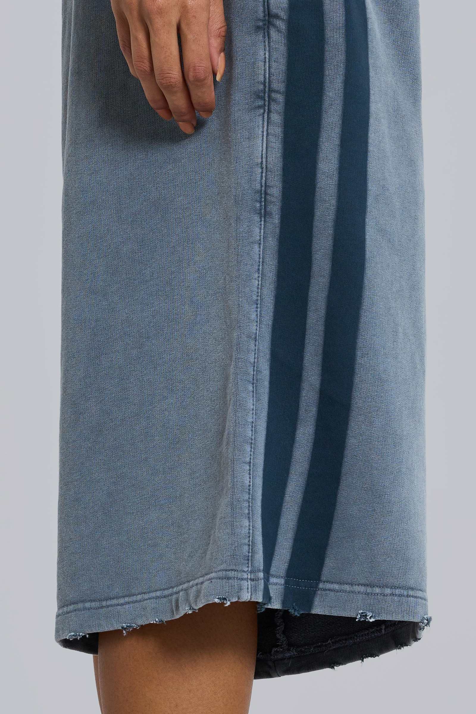 Washed Grey Sporty Stripe Monster Jogger Shorts