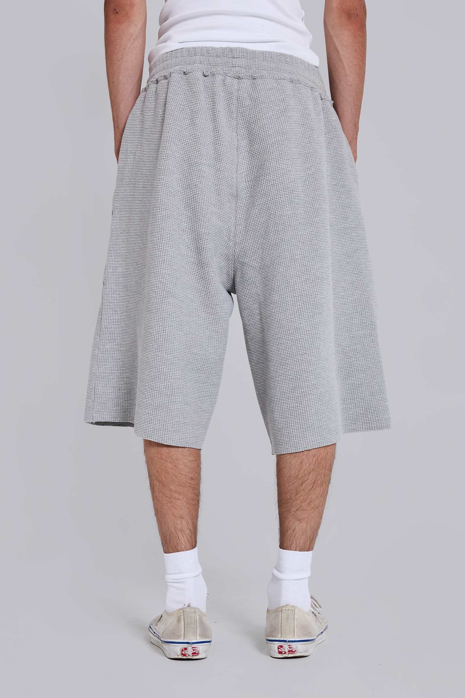 Grey Marl Waffle Monster Jogger Shorts