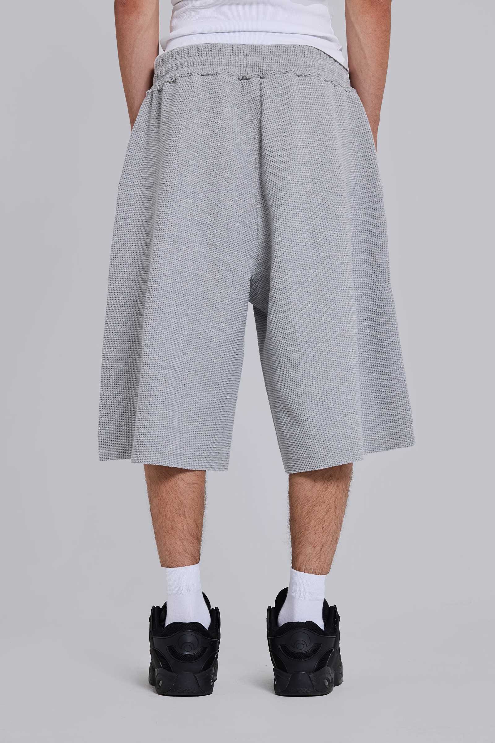 Grey Marl Waffle Monster Jogger Shorts