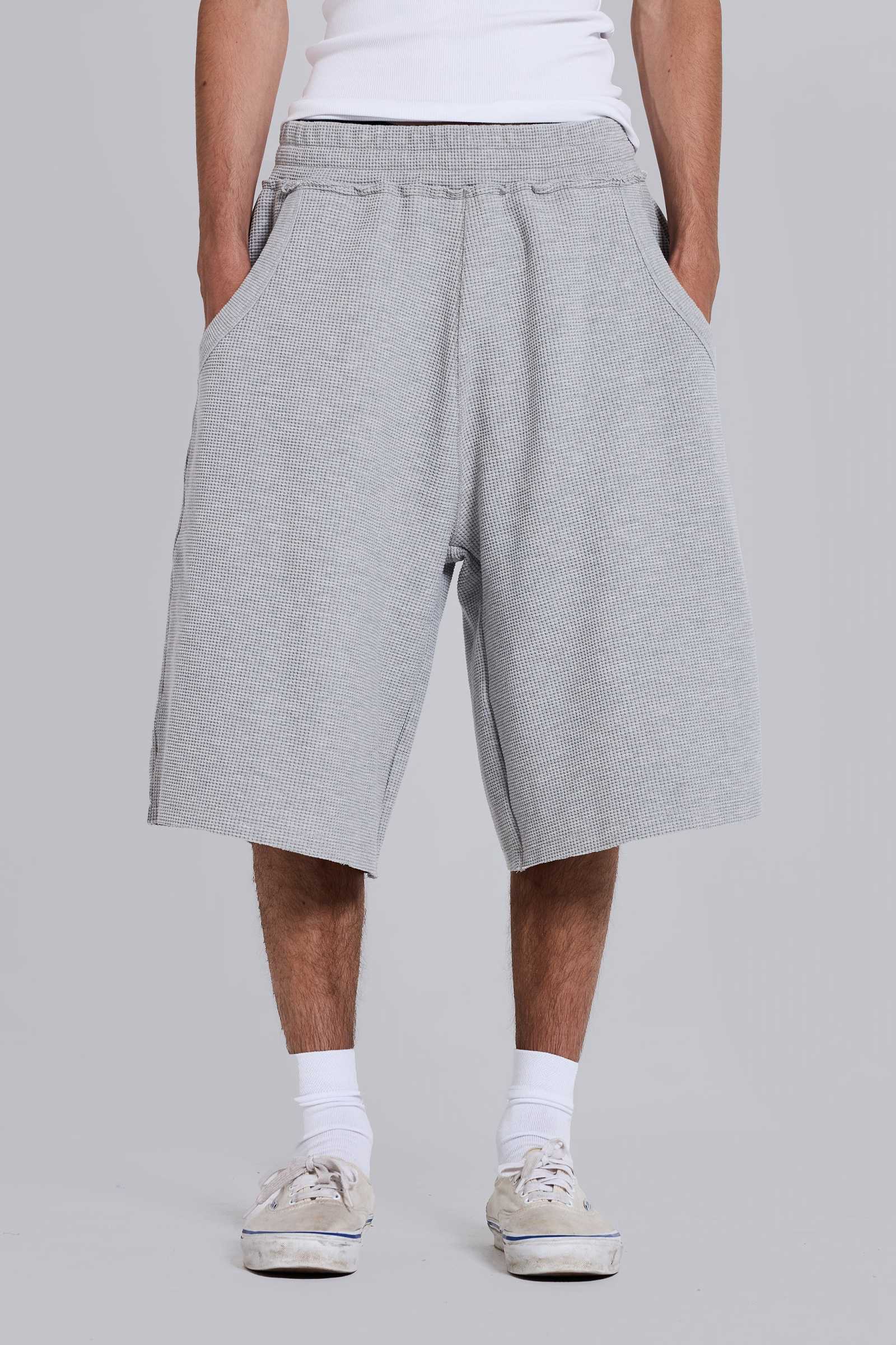 Grey Marl Waffle Monster Jogger Shorts