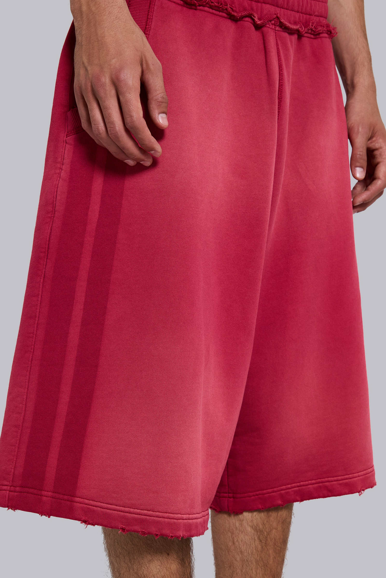 Red Sport Stripe Monster Jogger Shorts