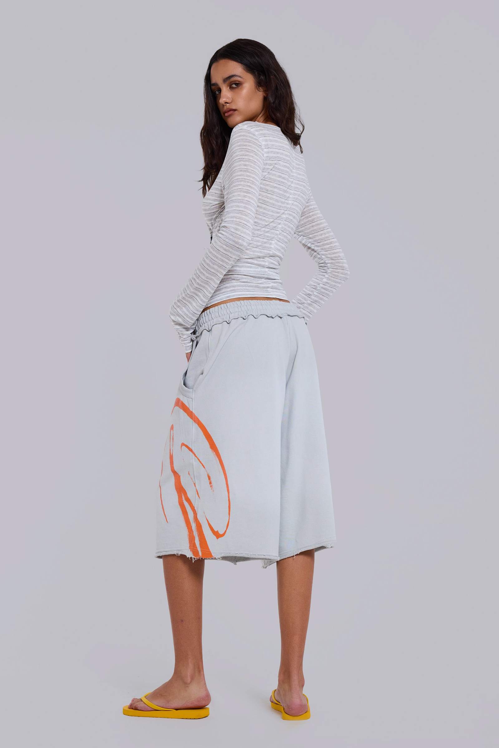 Grey Airbrush Divine Monster Jogger Shorts