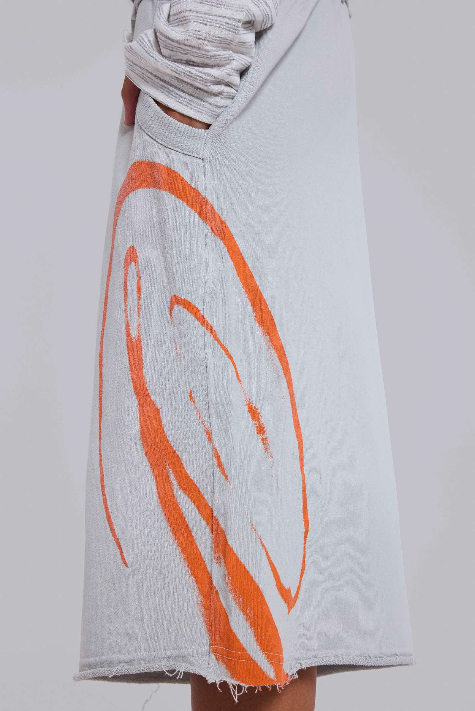 Grey Airbrush Divine Monster Jogger Shorts