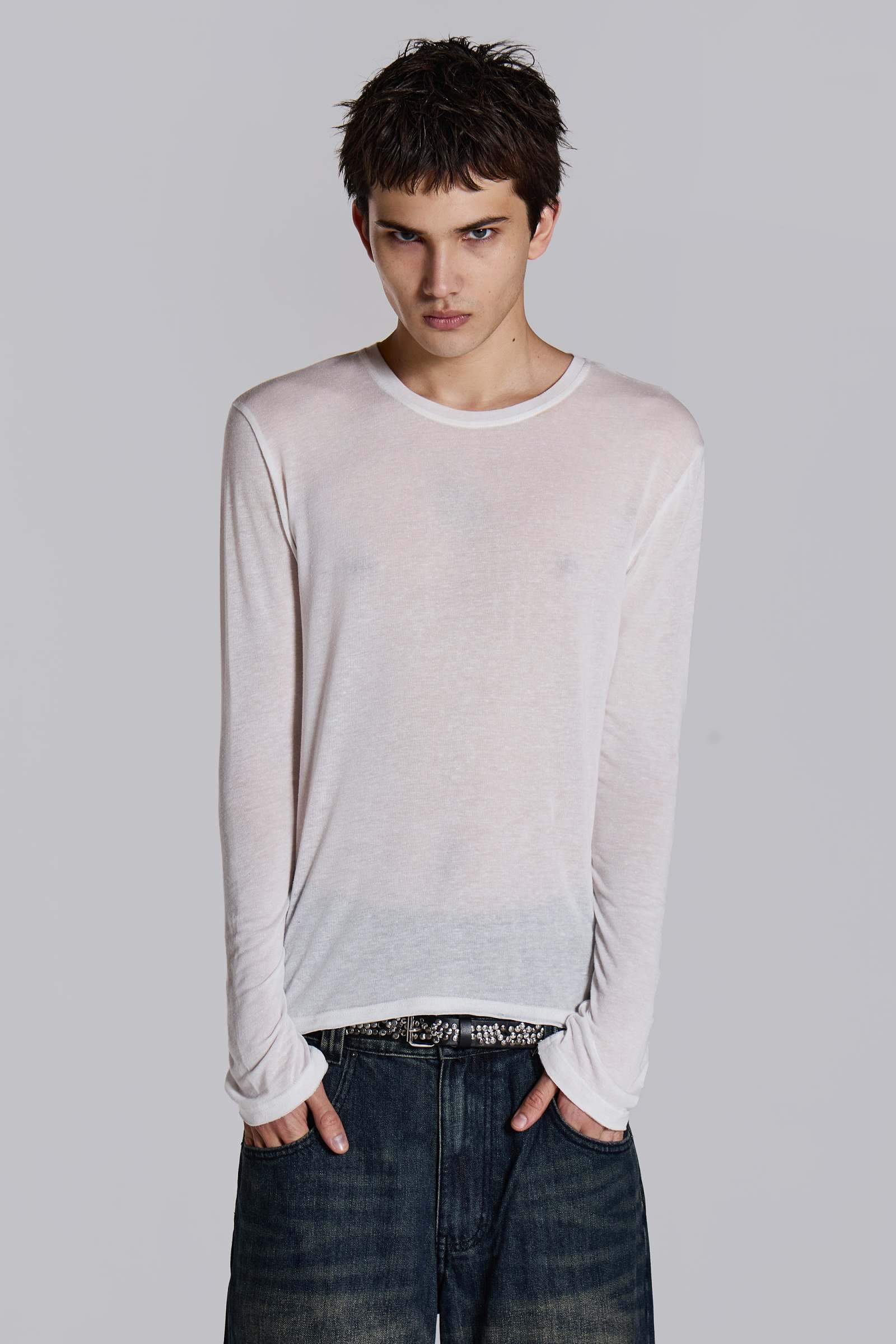 White Mist Long Sleeve Top