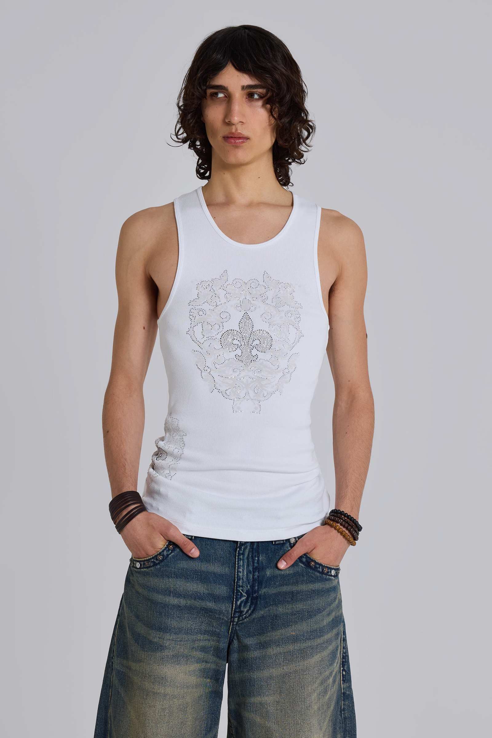 Rock Revival Rhinestone Fleur de Lis Vest Top
