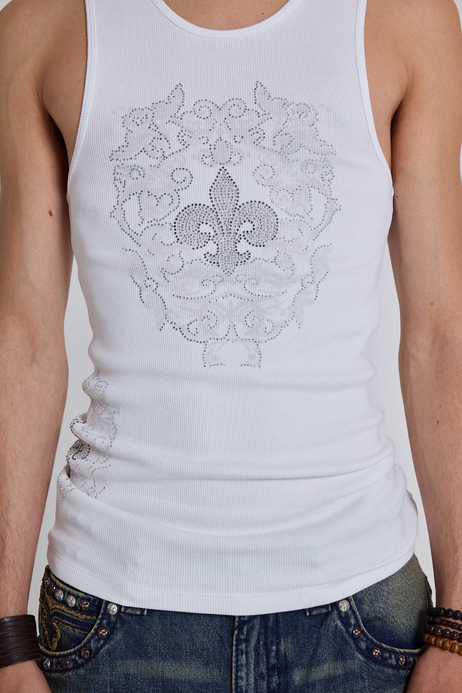 Rock Revival Rhinestone Fleur de Lis Vest Top