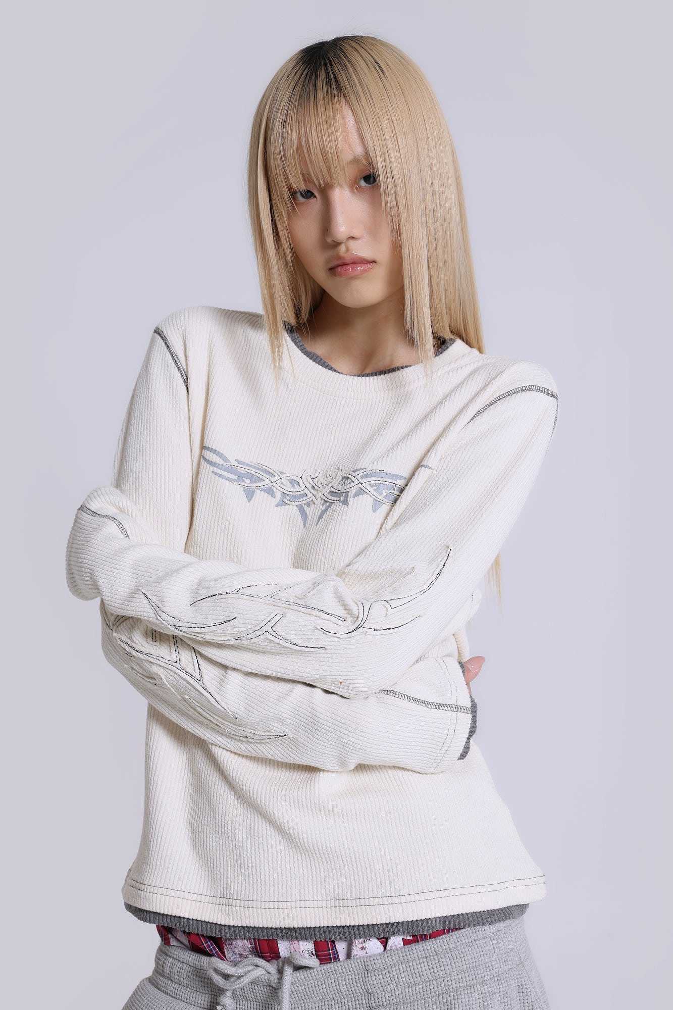 Off White Tattoo Applique Tee | Jaded London | Clothing