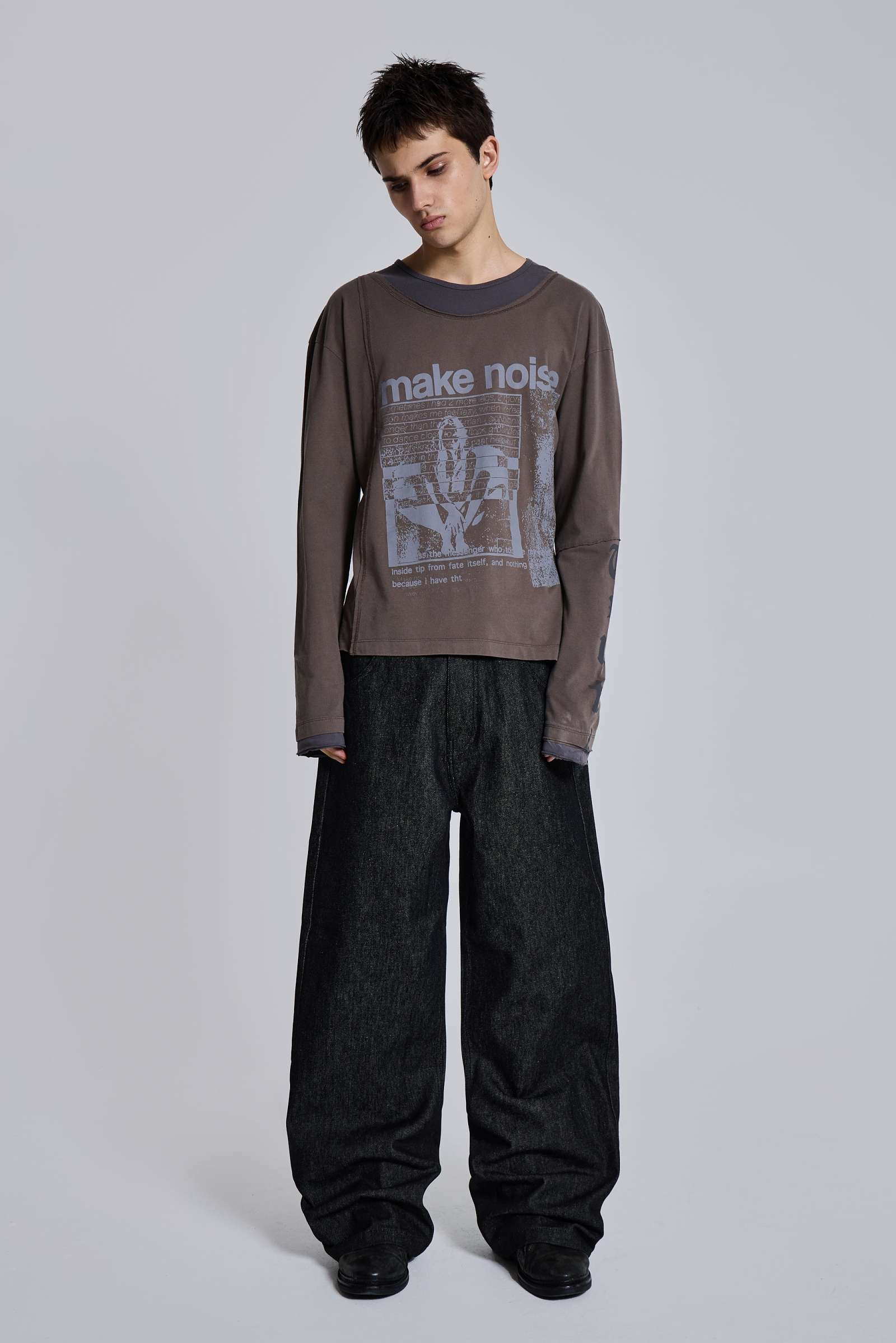 Noise Double Layer Long Sleeve Top | Jaded London | Clothing