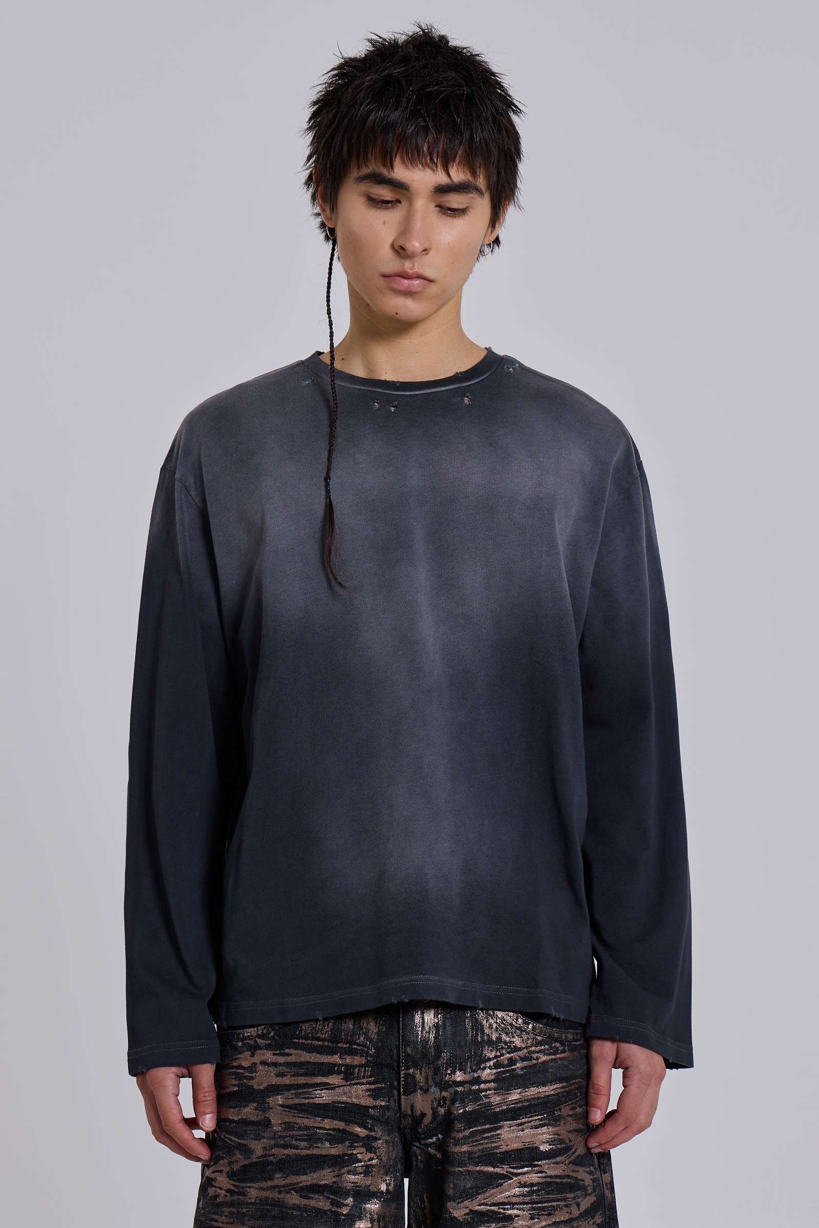 Opaque Navy LS Top