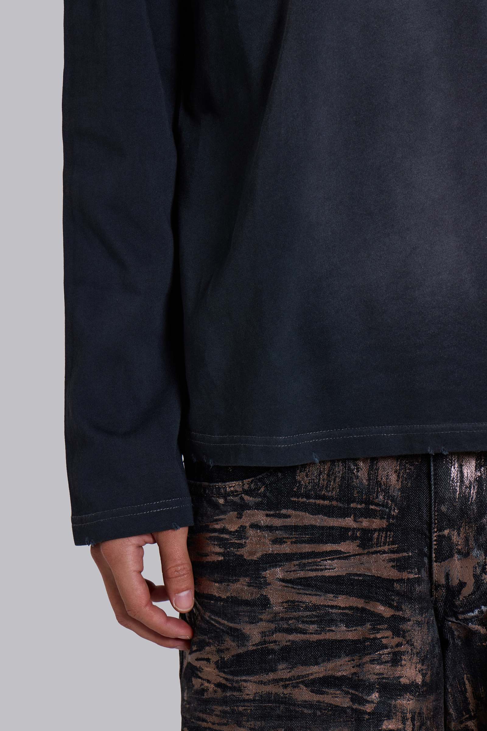 Opaque Navy LS Top