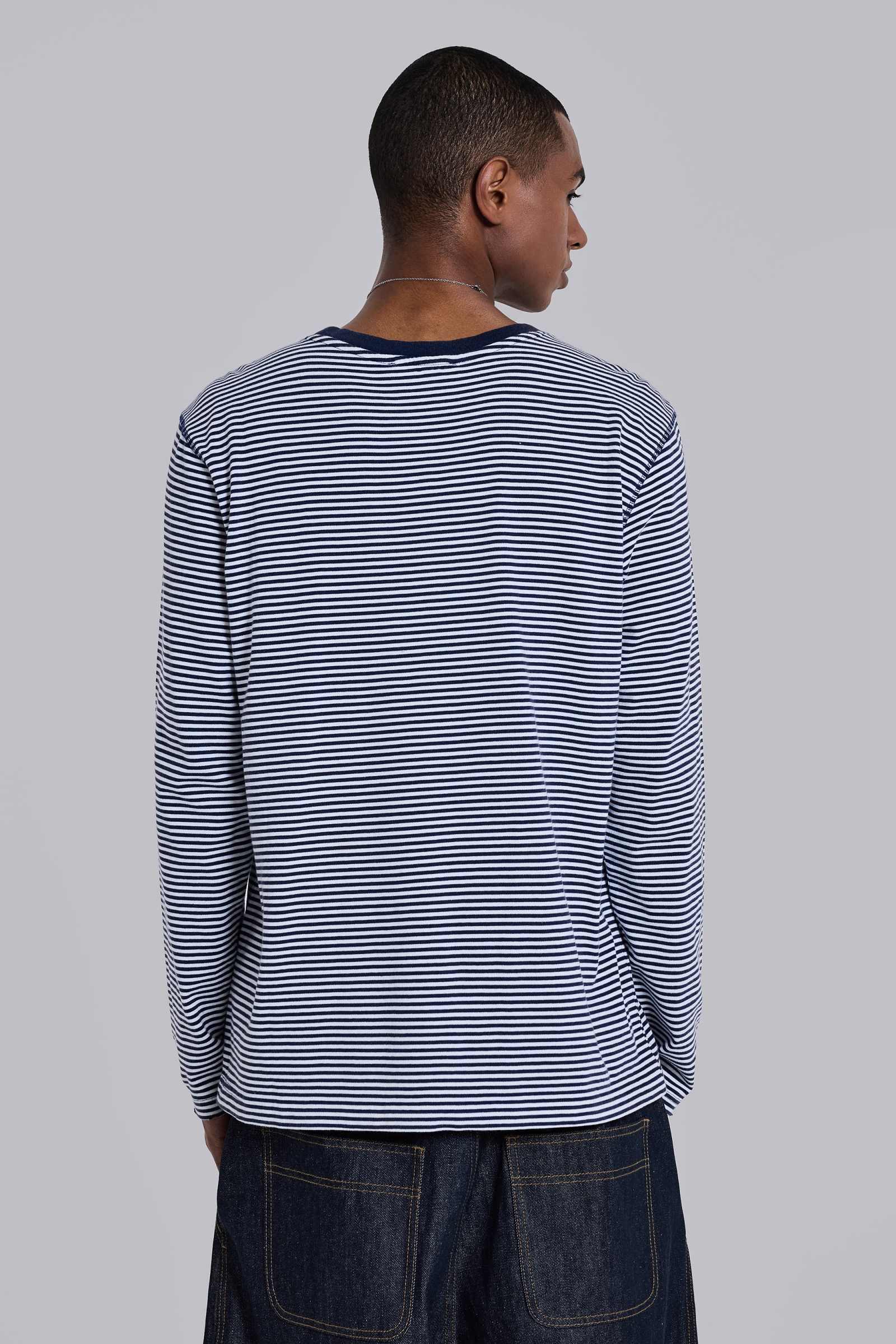 62 Stripe Navy Long-Sleeve Top