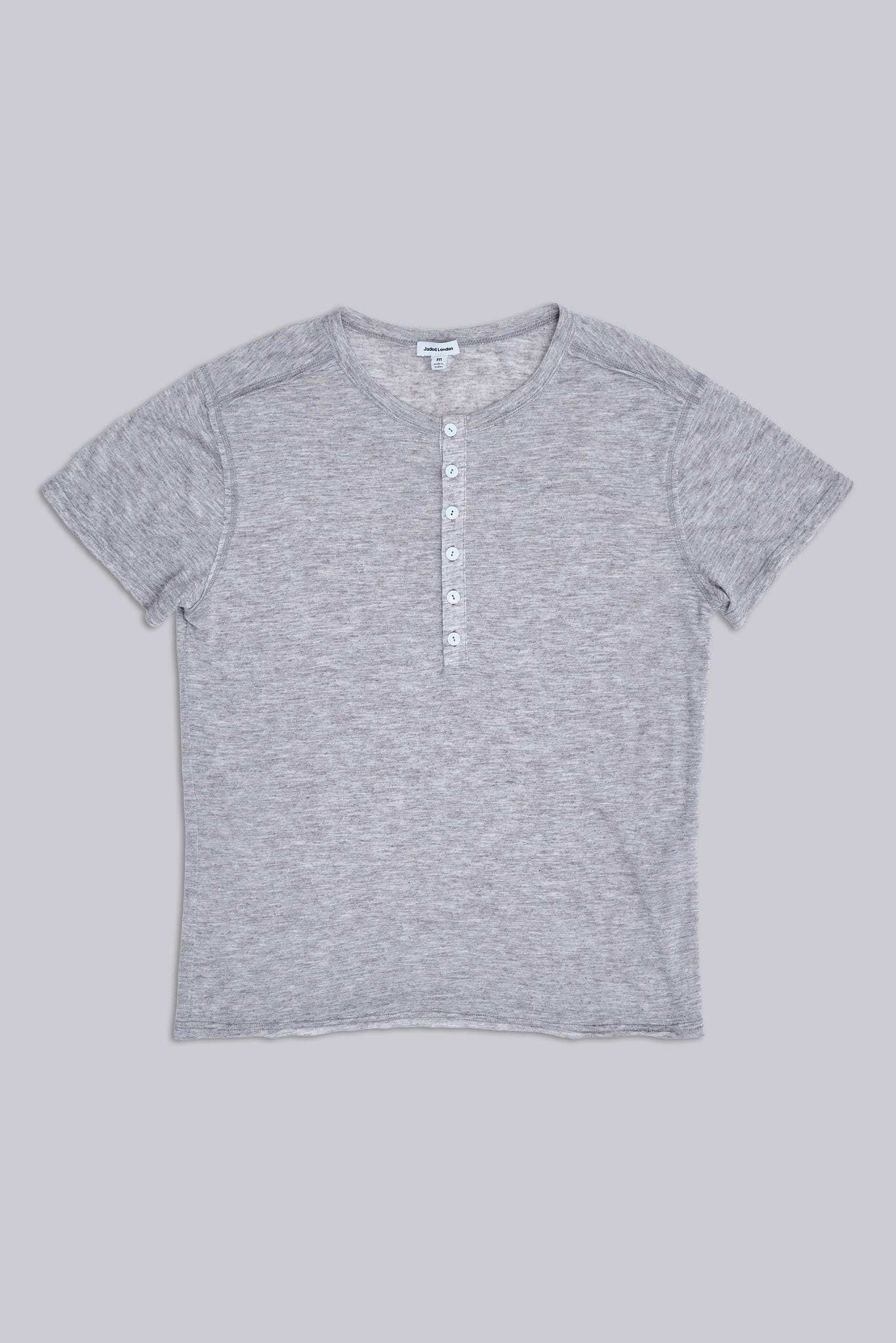 Grey Marl Haze Henley T-Shirt