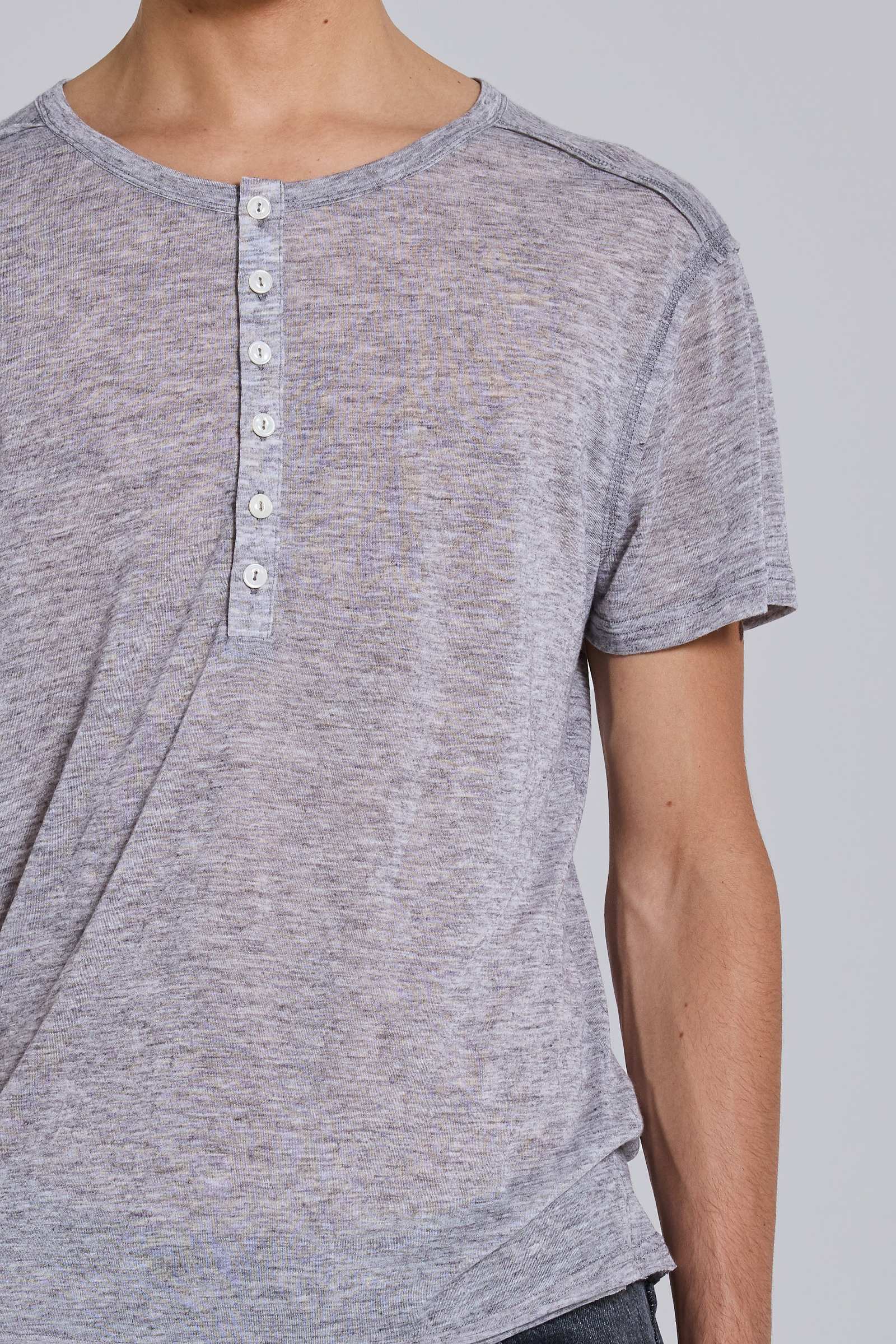 Grey Marl Haze Henley T-Shirt