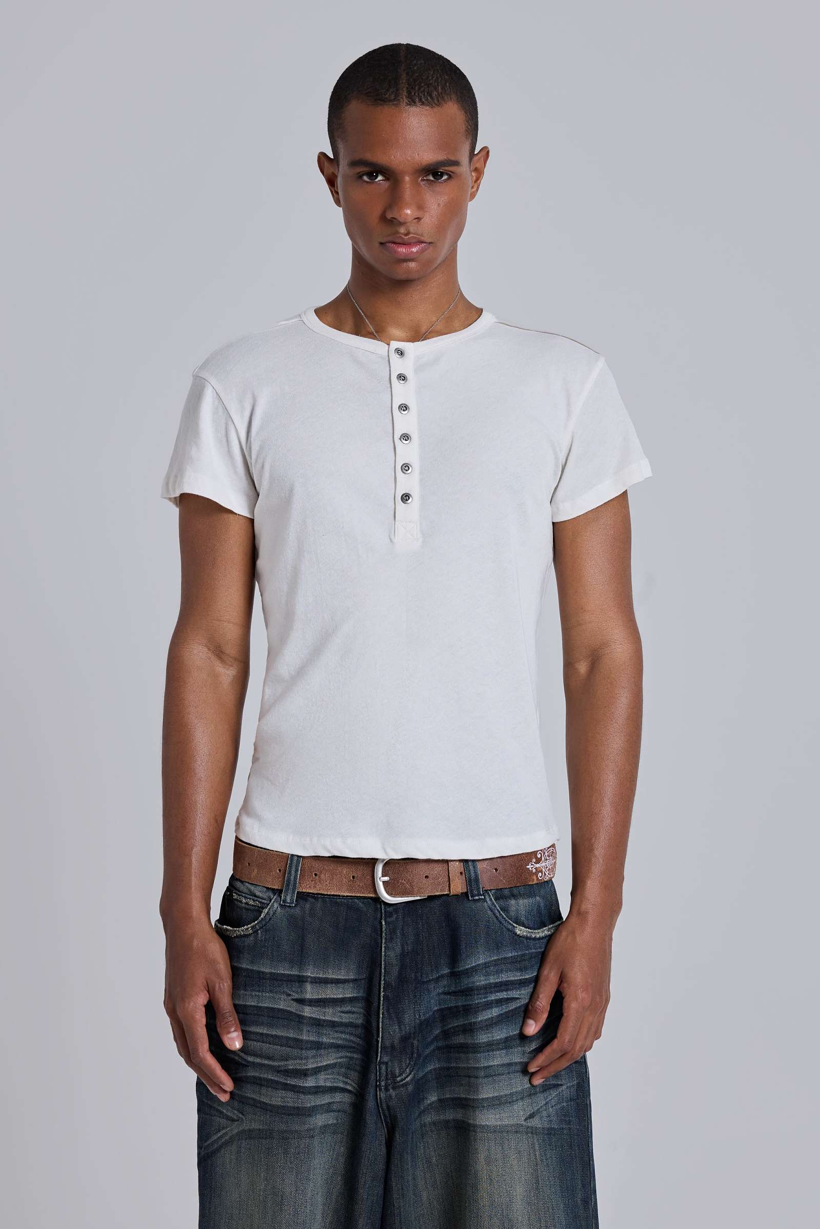 Off White Haze Henley T-Shirt