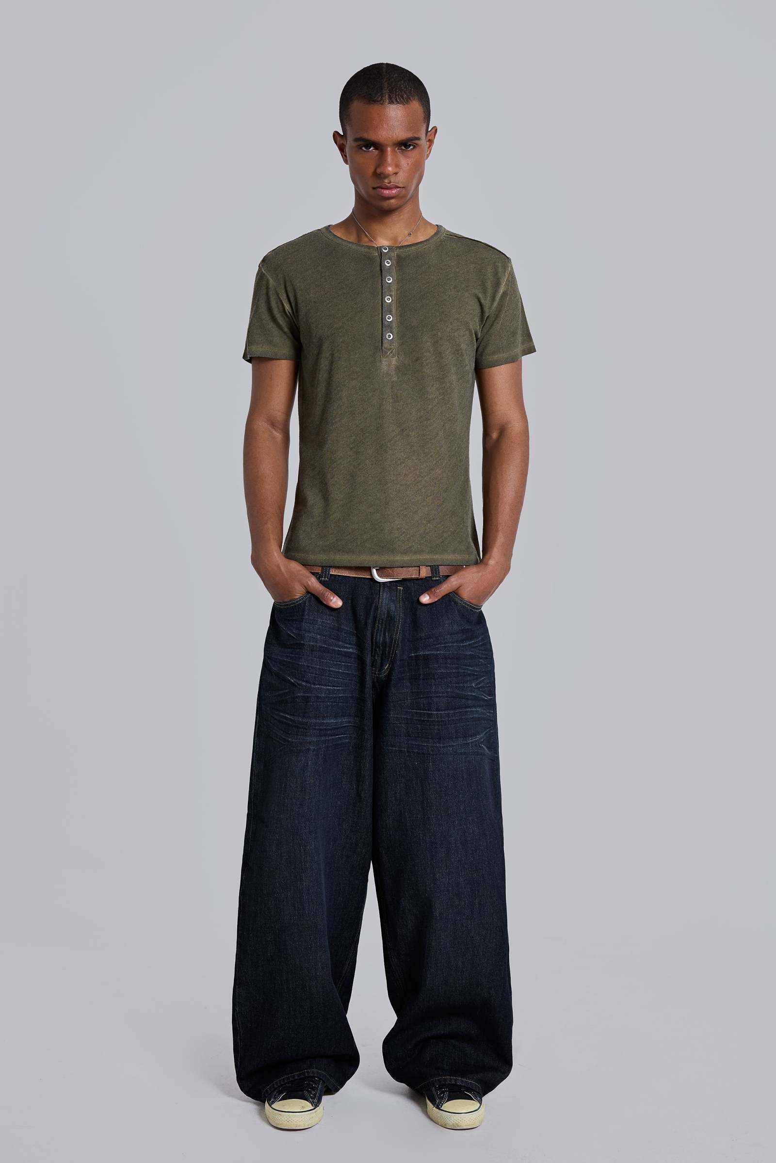 Khaki Haze Henley T-Shirt