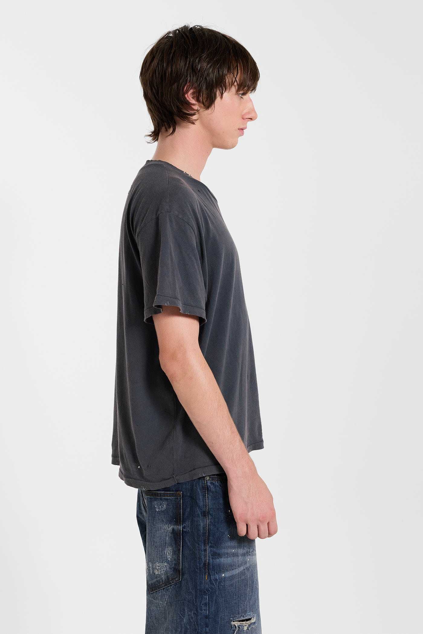 Washed Black Cropped Moth T-Shirt