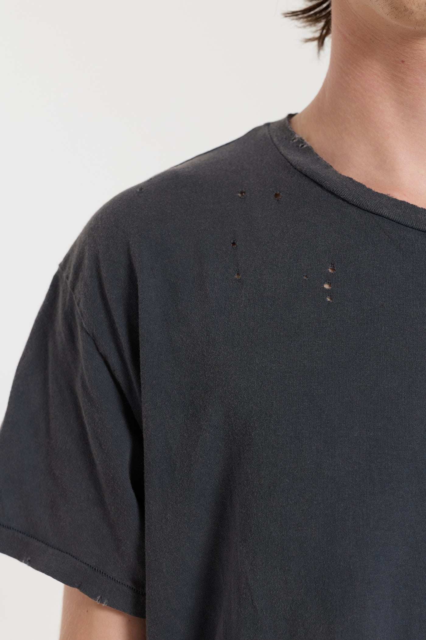 Washed Black Cropped Moth T-Shirt
