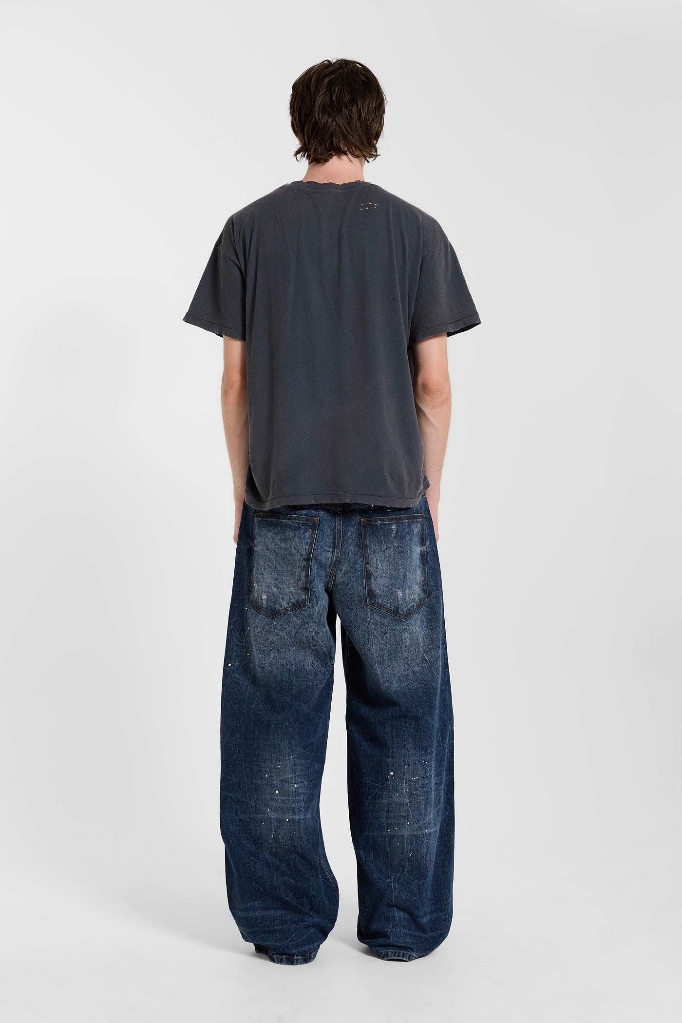 Washed Black Cropped Moth T-Shirt