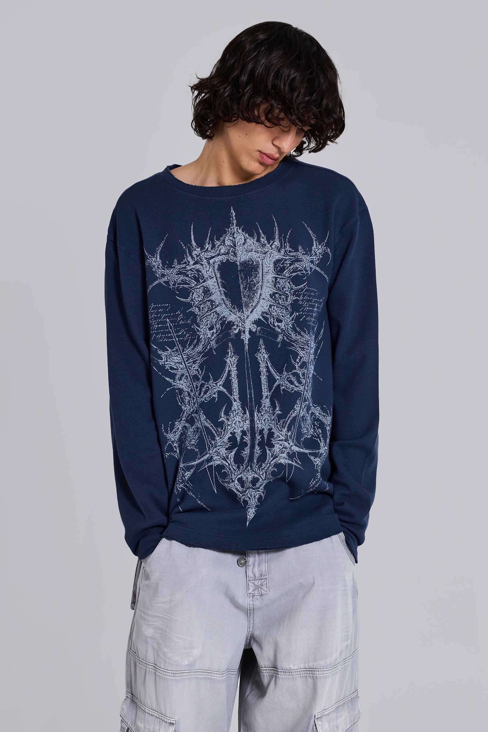 Kasper Digi Waffle Navy T-Shirt