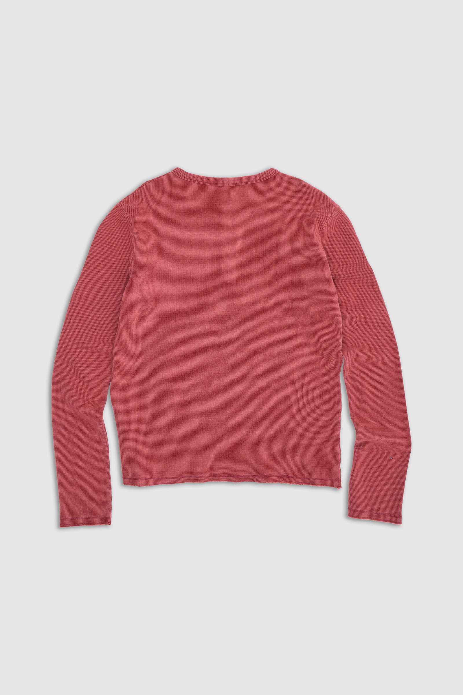 Red Waffle Henley Top