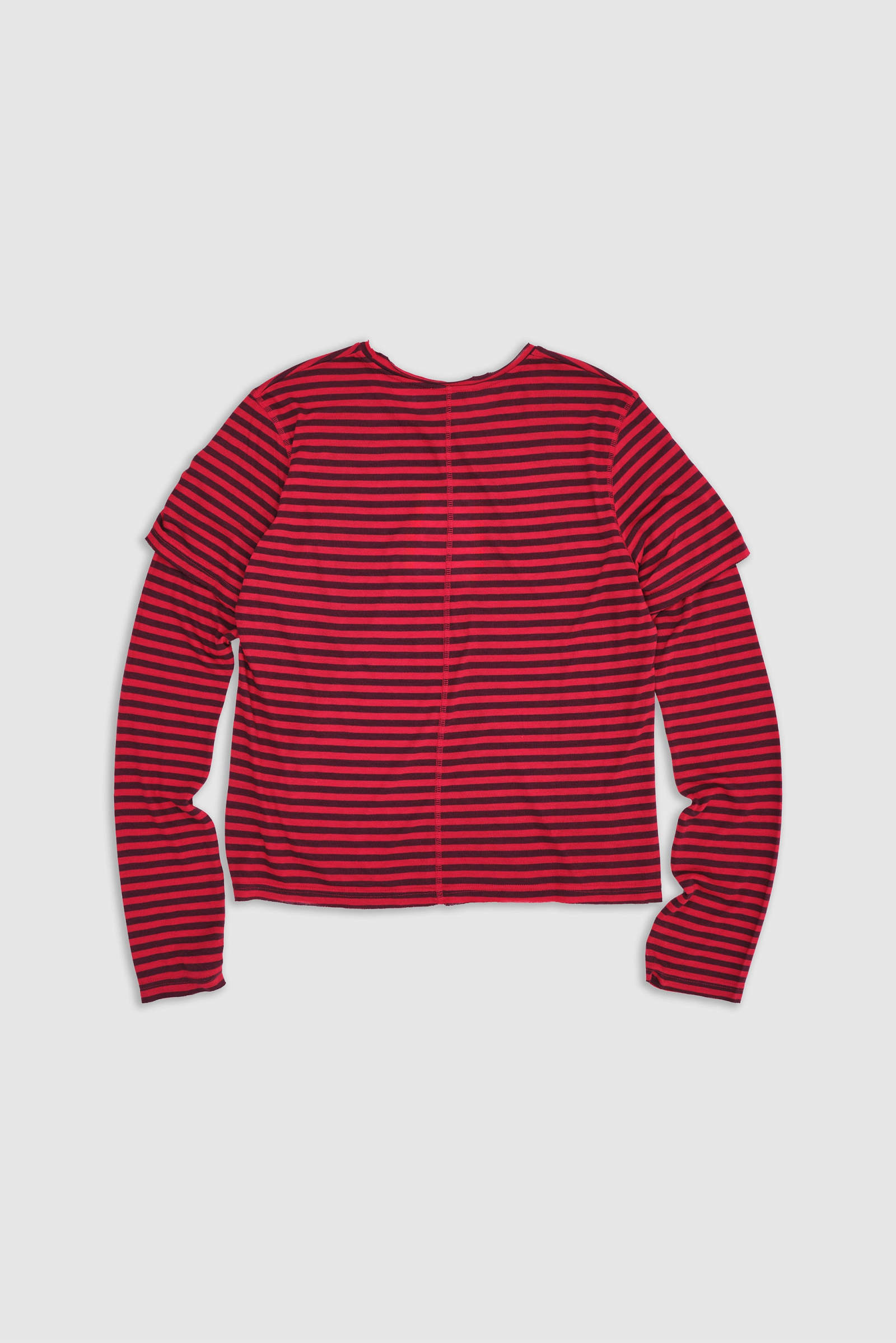 Red And Black Stripe Double Layer Ls Top
