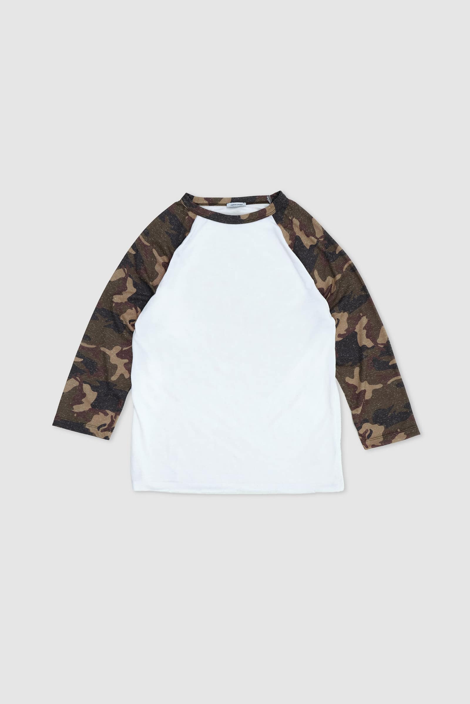 Camo Los Angeles Distressed Raglan Top