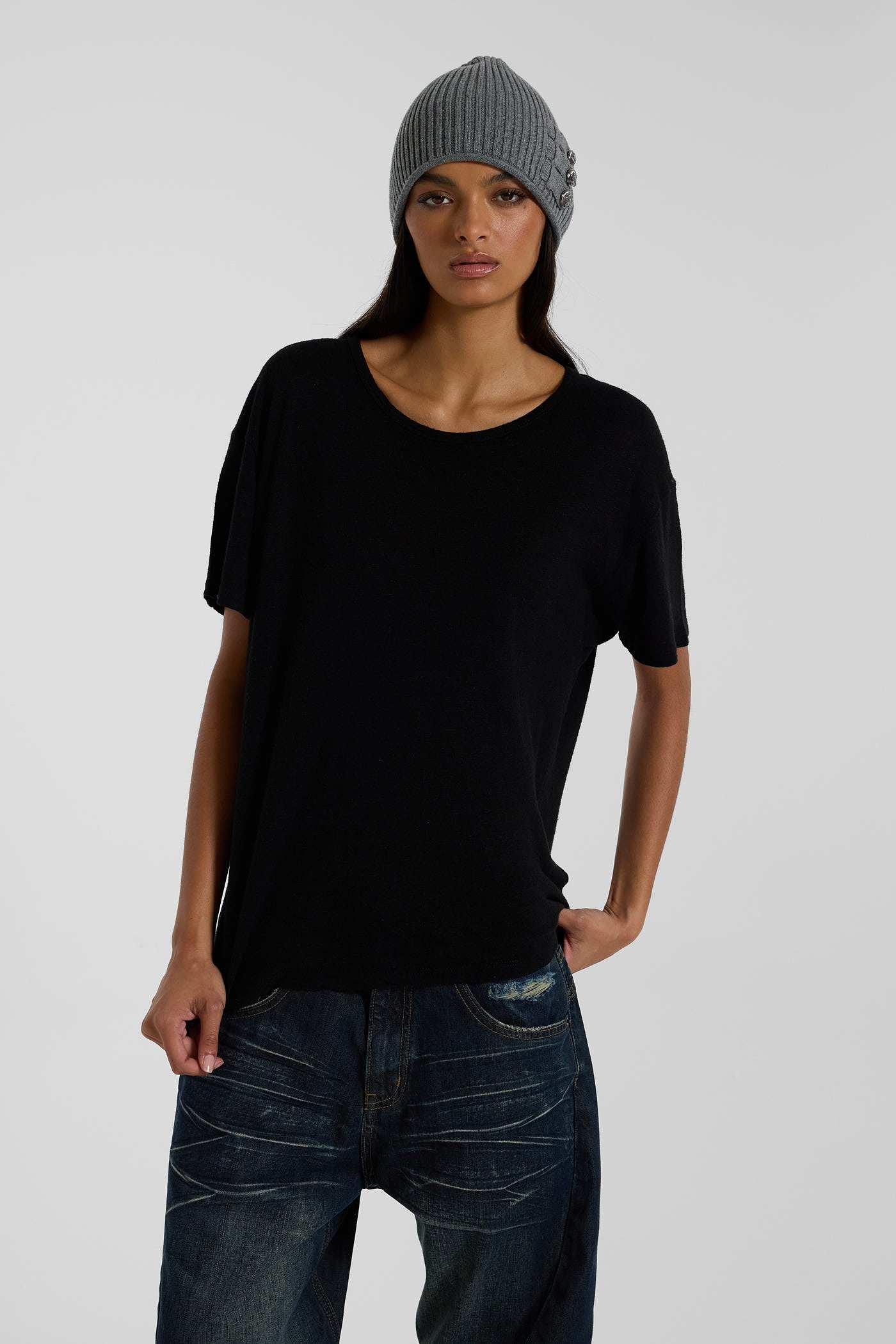 Black Slub T-Shirt