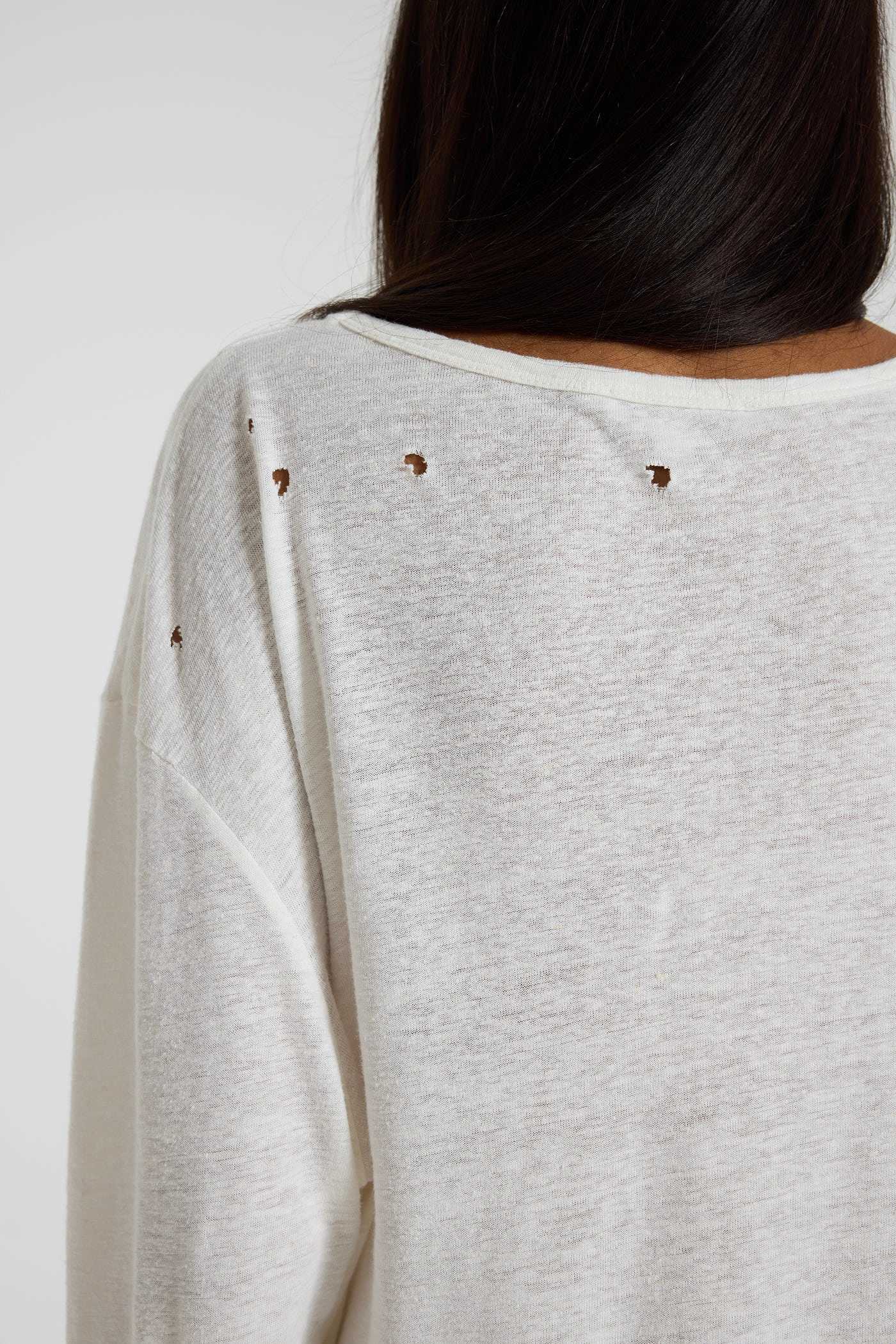Slub White Long Sleeve T-Shirt