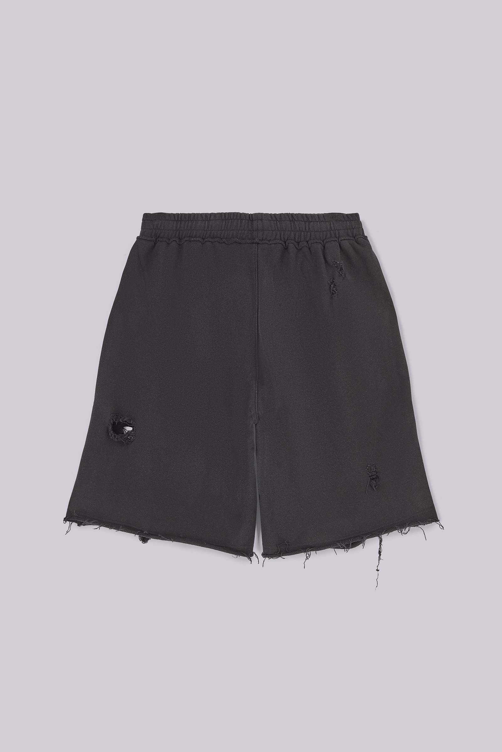 Black Distressed Monster Shorts