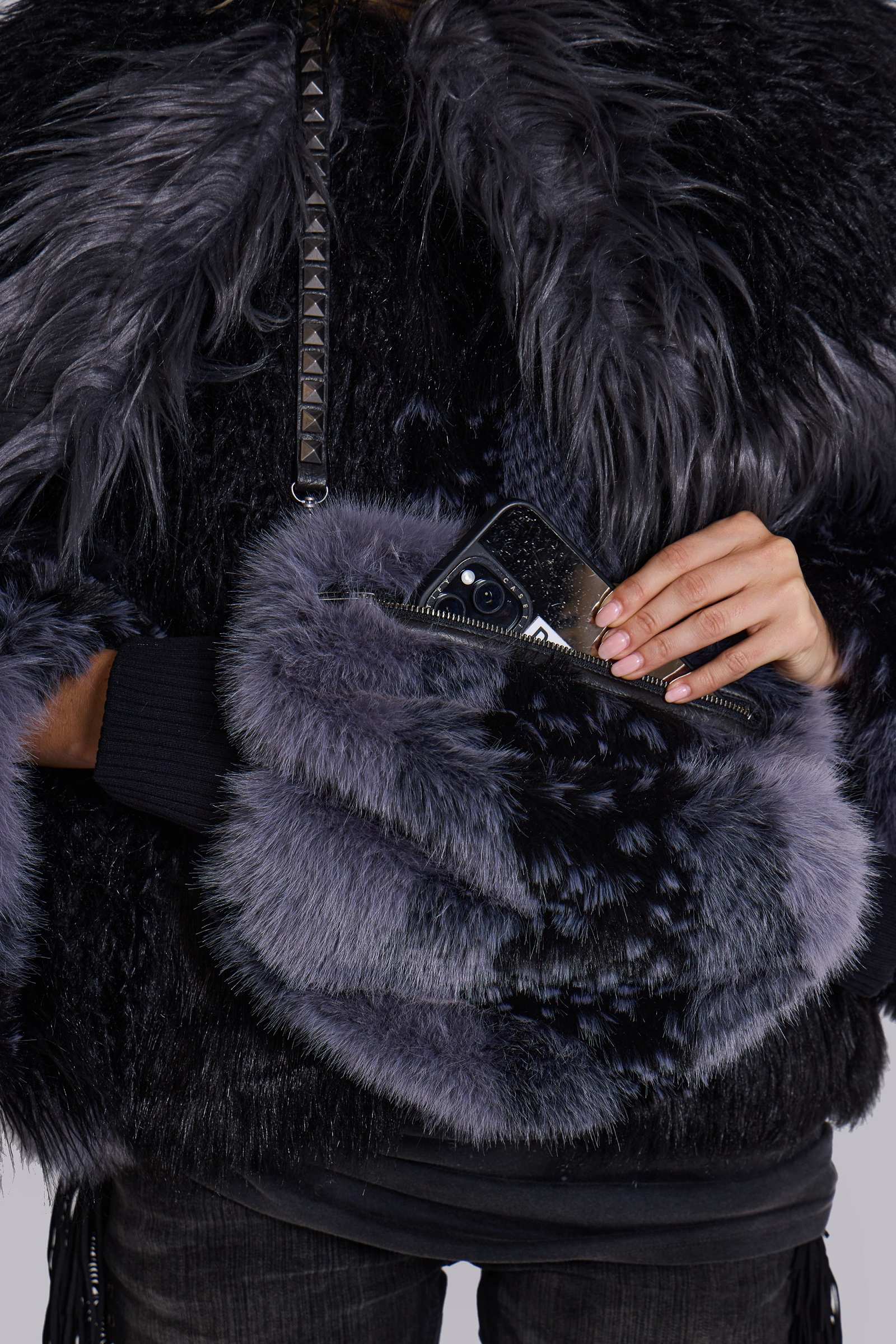 Oksana Faux Fur Muff Bag