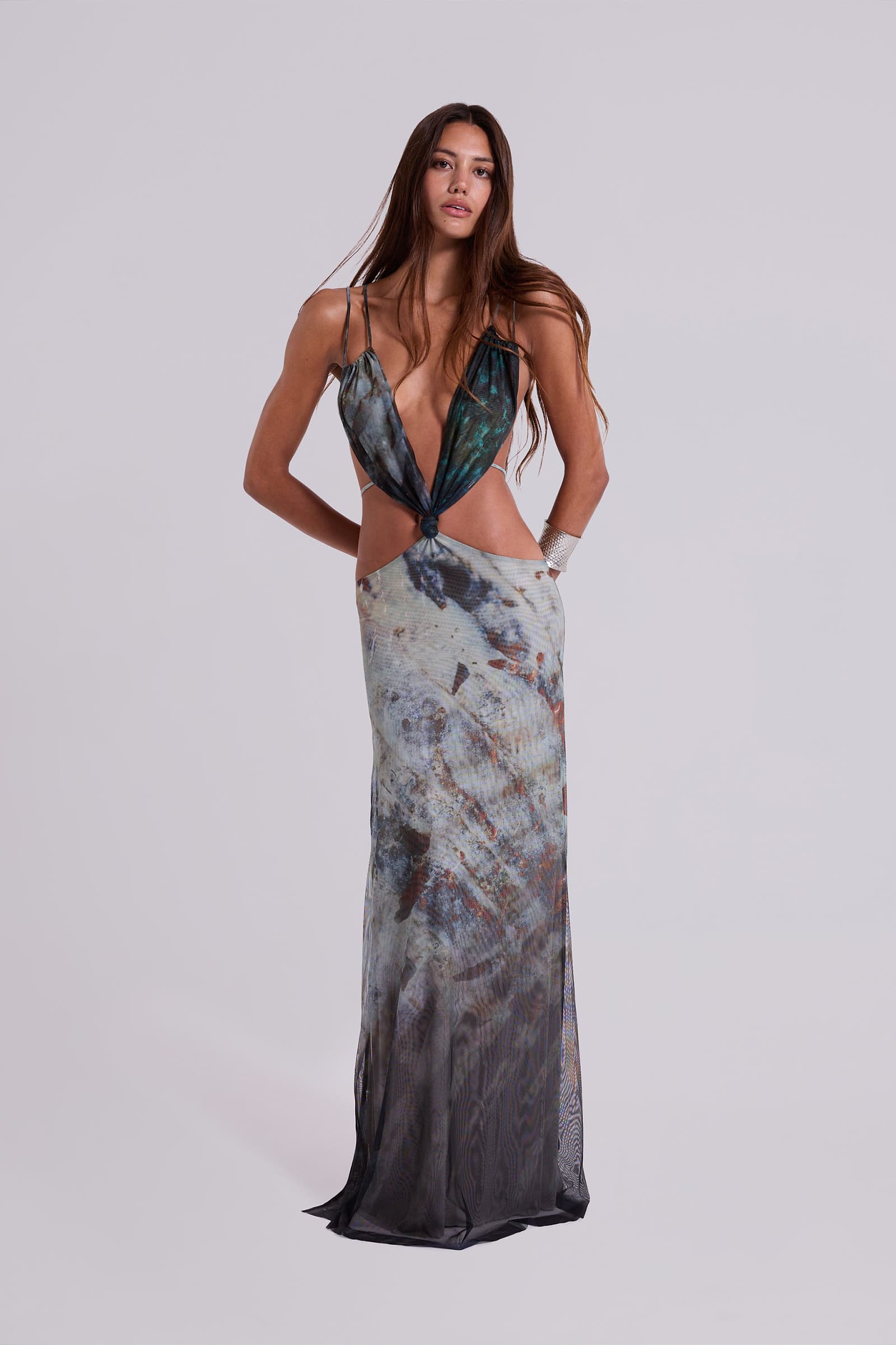Azariah Maxi Dress With Turquoise Trim | Jaded London | Clothing