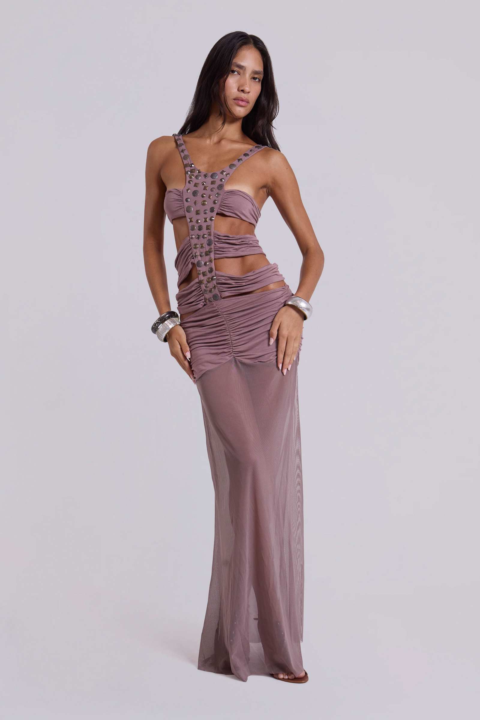 beaded maxi dress Hadassa Cut-Out Hand-Beaded Maxi Dress | Jaded London