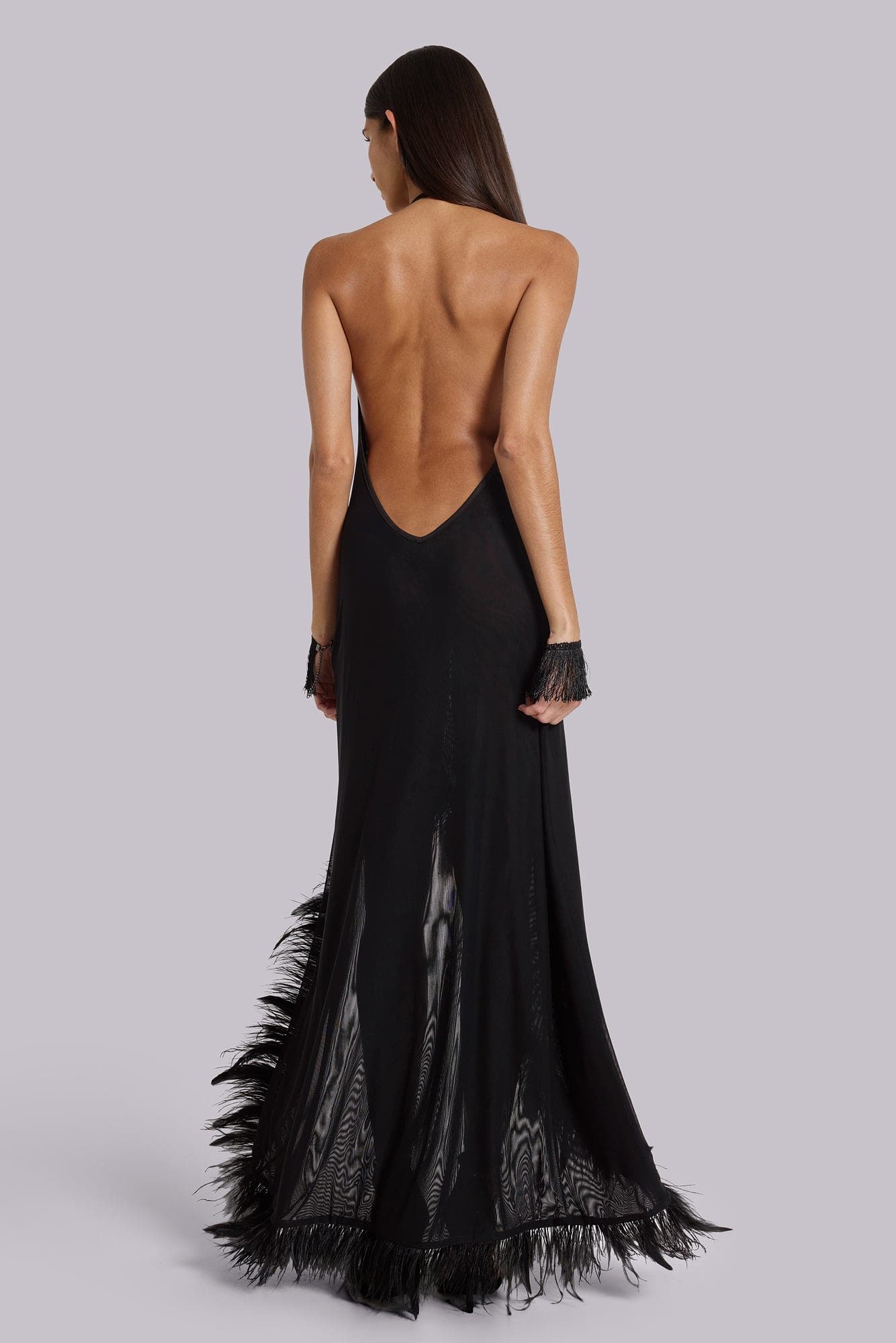 Ravenna Backless Backless Halter Maxi Dress with Real Feather | Jaded London | Clothing Ravenna Backless Backless Halter Maxi Dress with Real Feather | Jaded London | Clothing