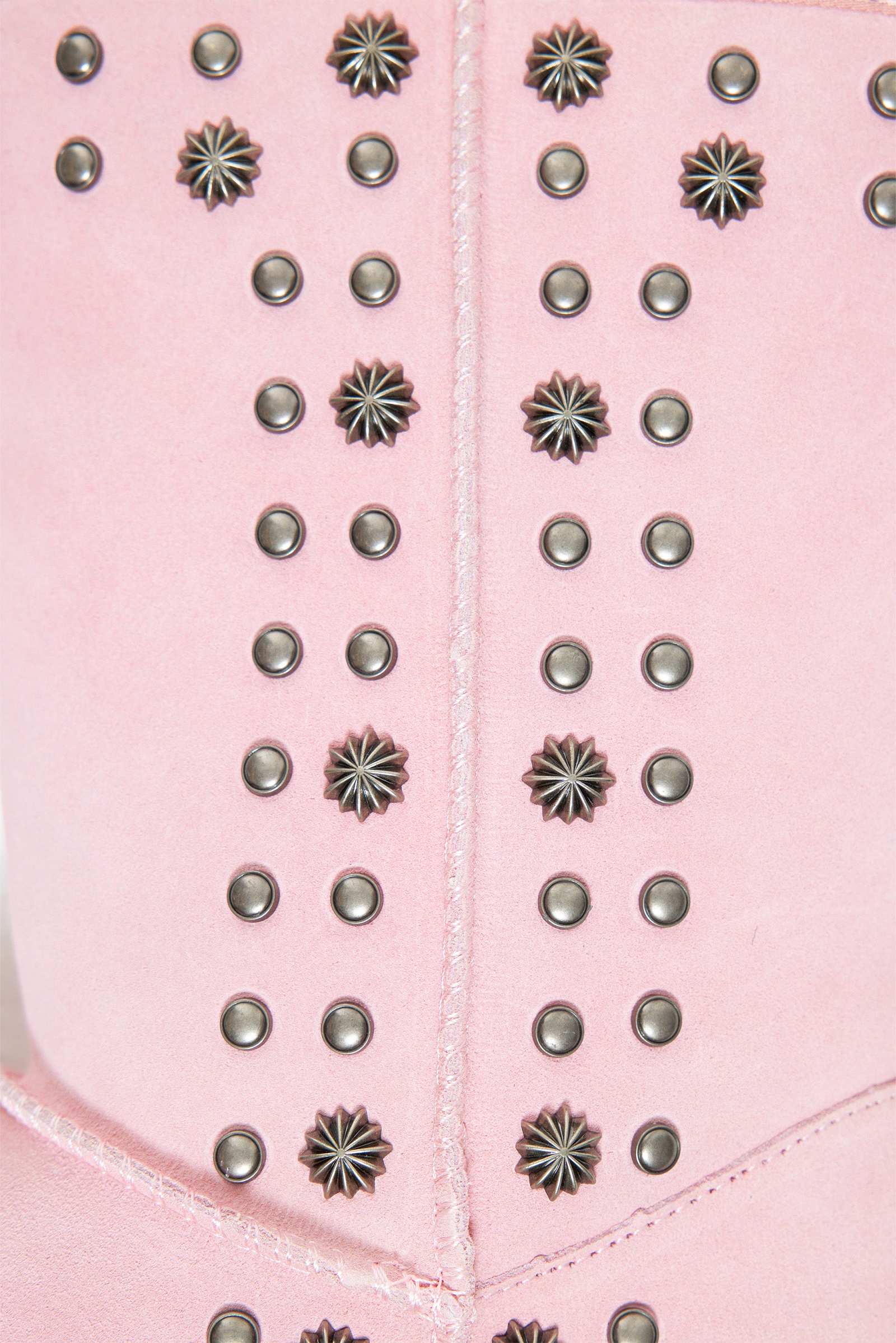 Bolted Stud Shearling Boots in Pink