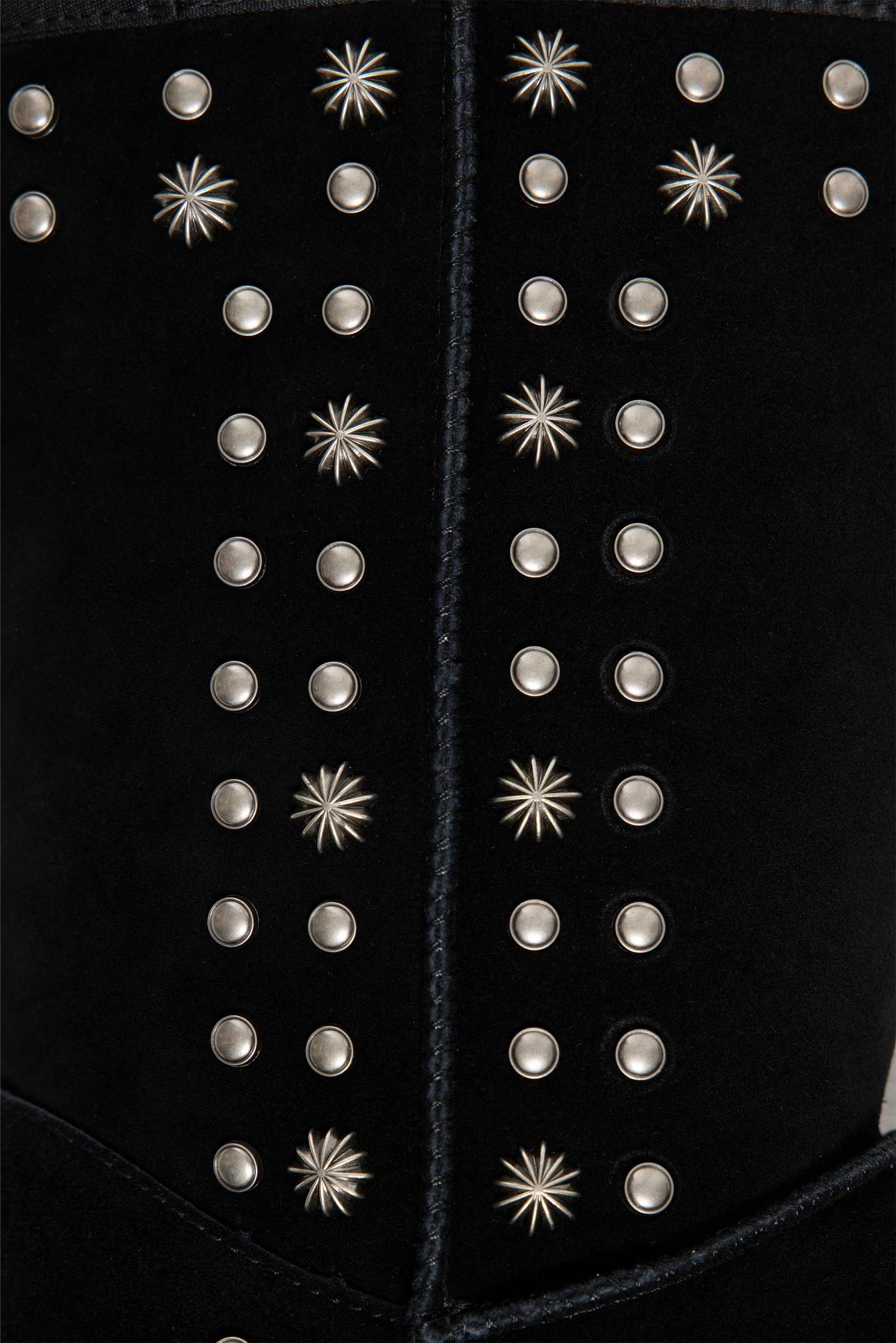 Bolted Stud Shearling Boots in Black