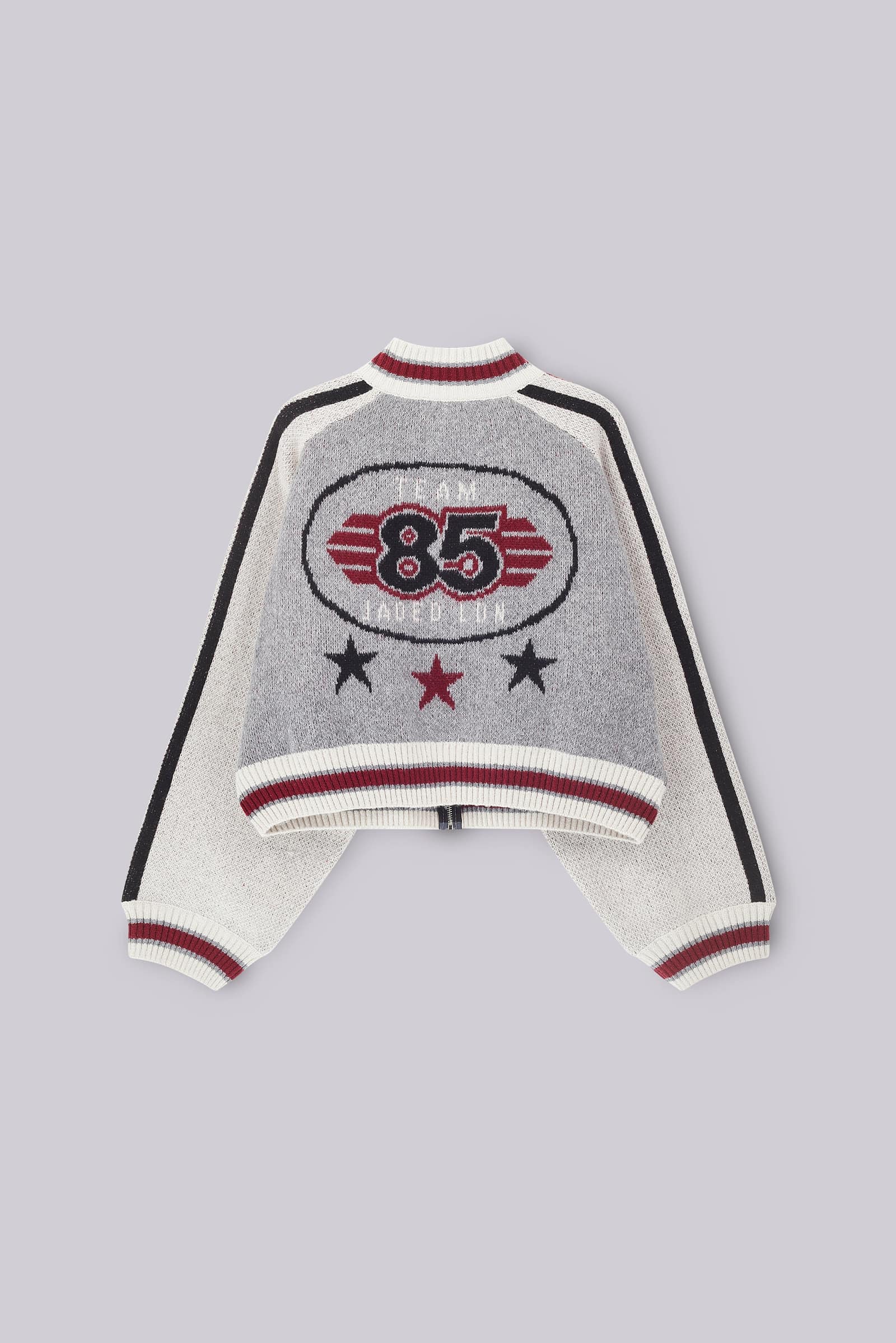 Grey Team 85 Knitted Bomber Jacket