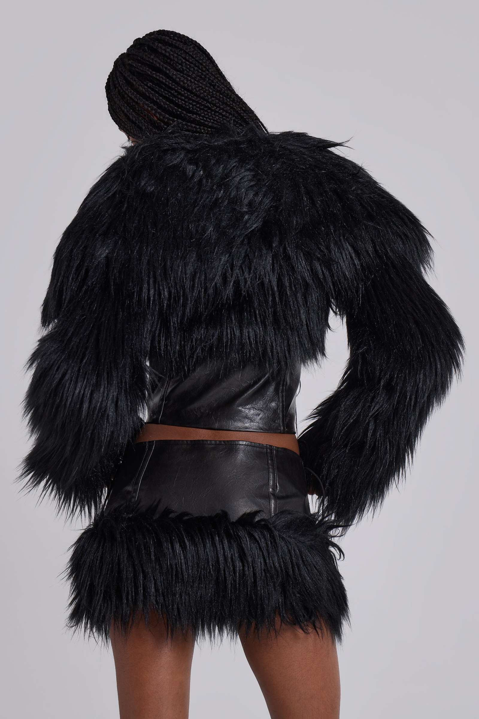 Viera Faux Fur and Leather Jacket
